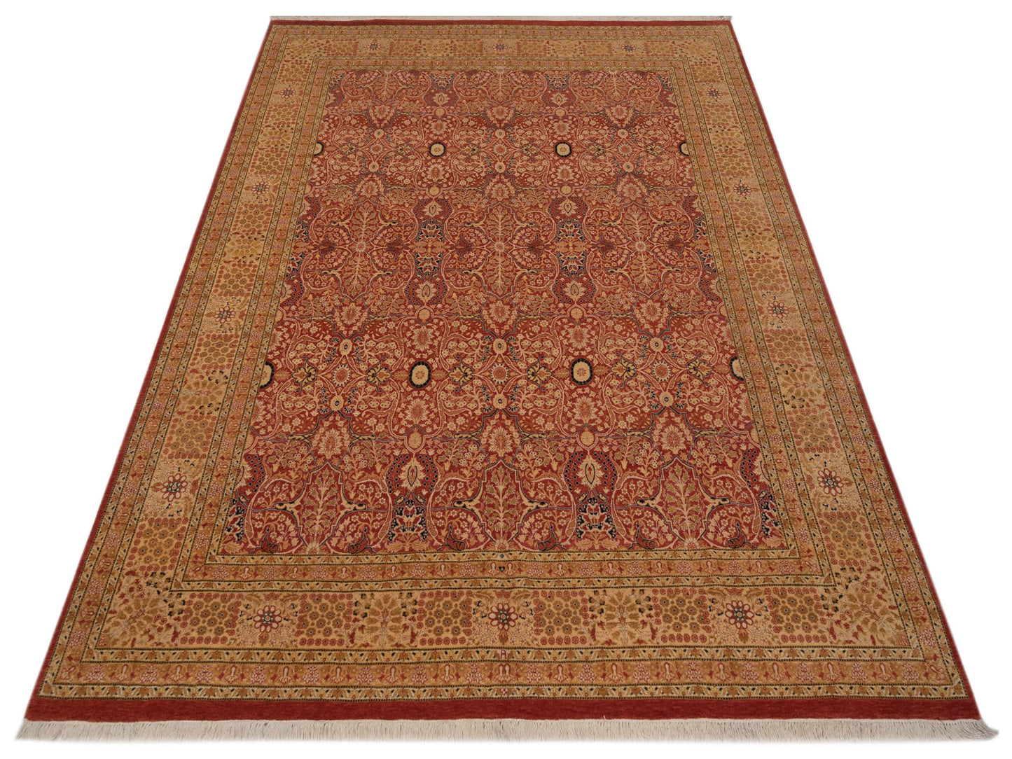 Haji Jalili 148544 Rust Gold 8.1x10.1 Hand Knotted Rug
