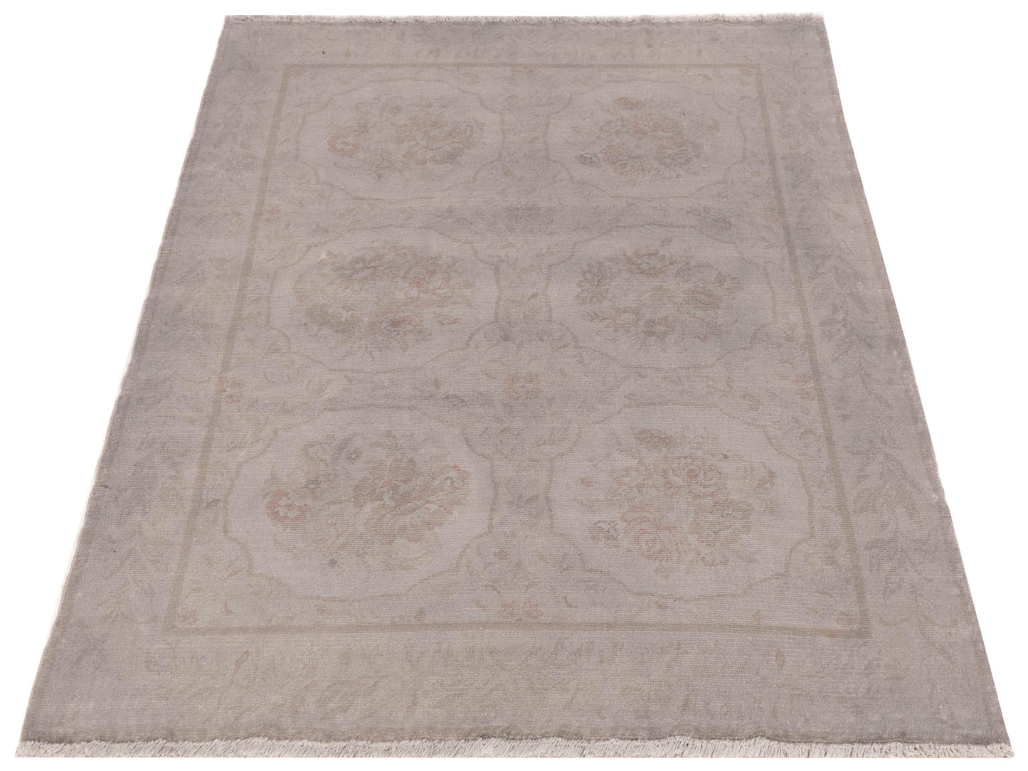 Vintage 107503 Gray 5x6.3 Hand Knotted Rug