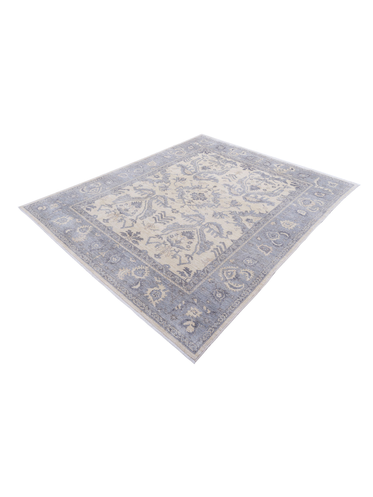 Anadol Oushak 126014 Ivory Gray 8.1x9.9 Hand Knotted Rug