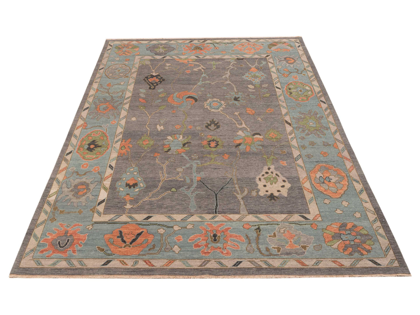 Anadol Oushak 150830 Gray Light Gray 9x12 Hand Knotted Rug