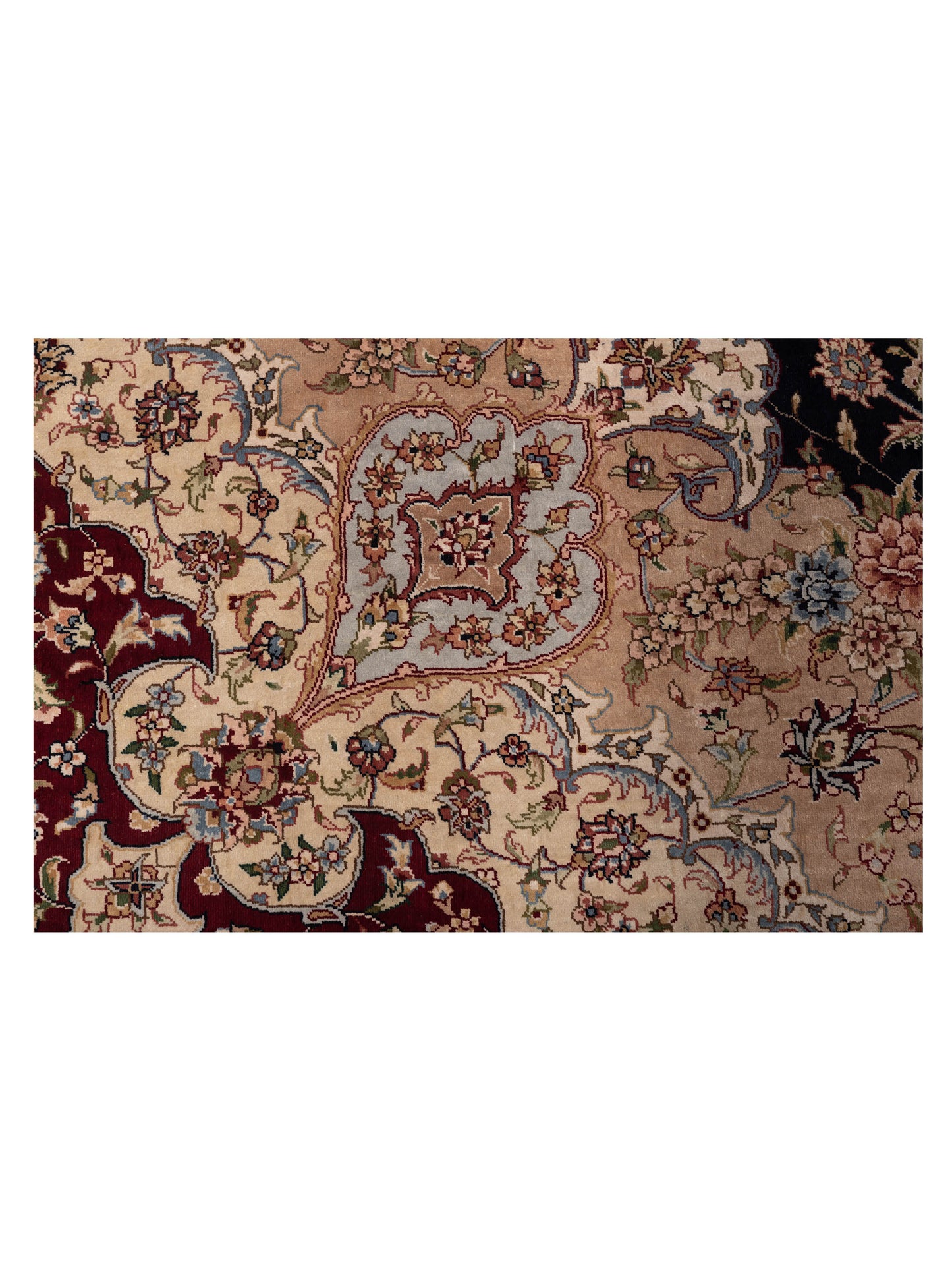 Pure Silk 117835 Navy Red 8.1x10 Hand Knotted Rug