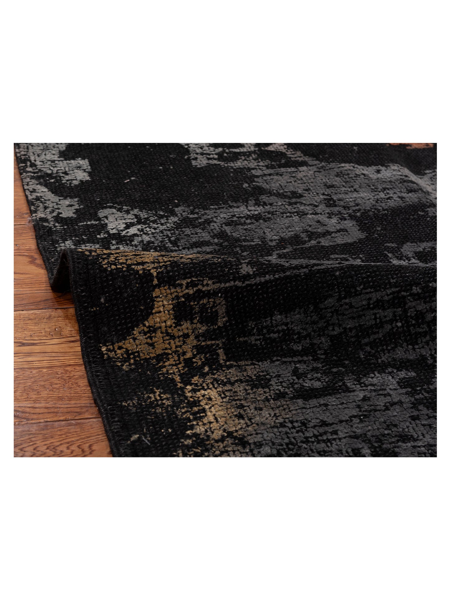 Vintage 108911 Black 6.11x7.4 Hand Knotted Rug