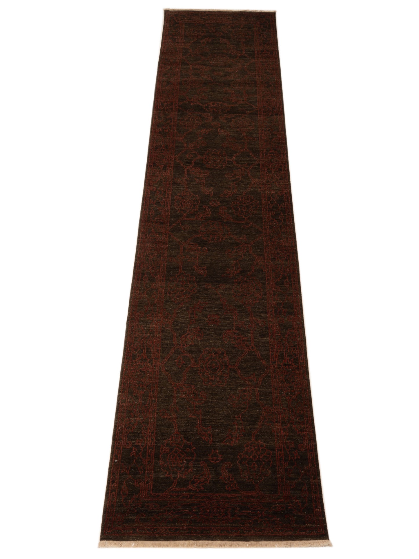 Defne Ruby Charcoal Charcoal 3x13.9 Hand Knotted Rug