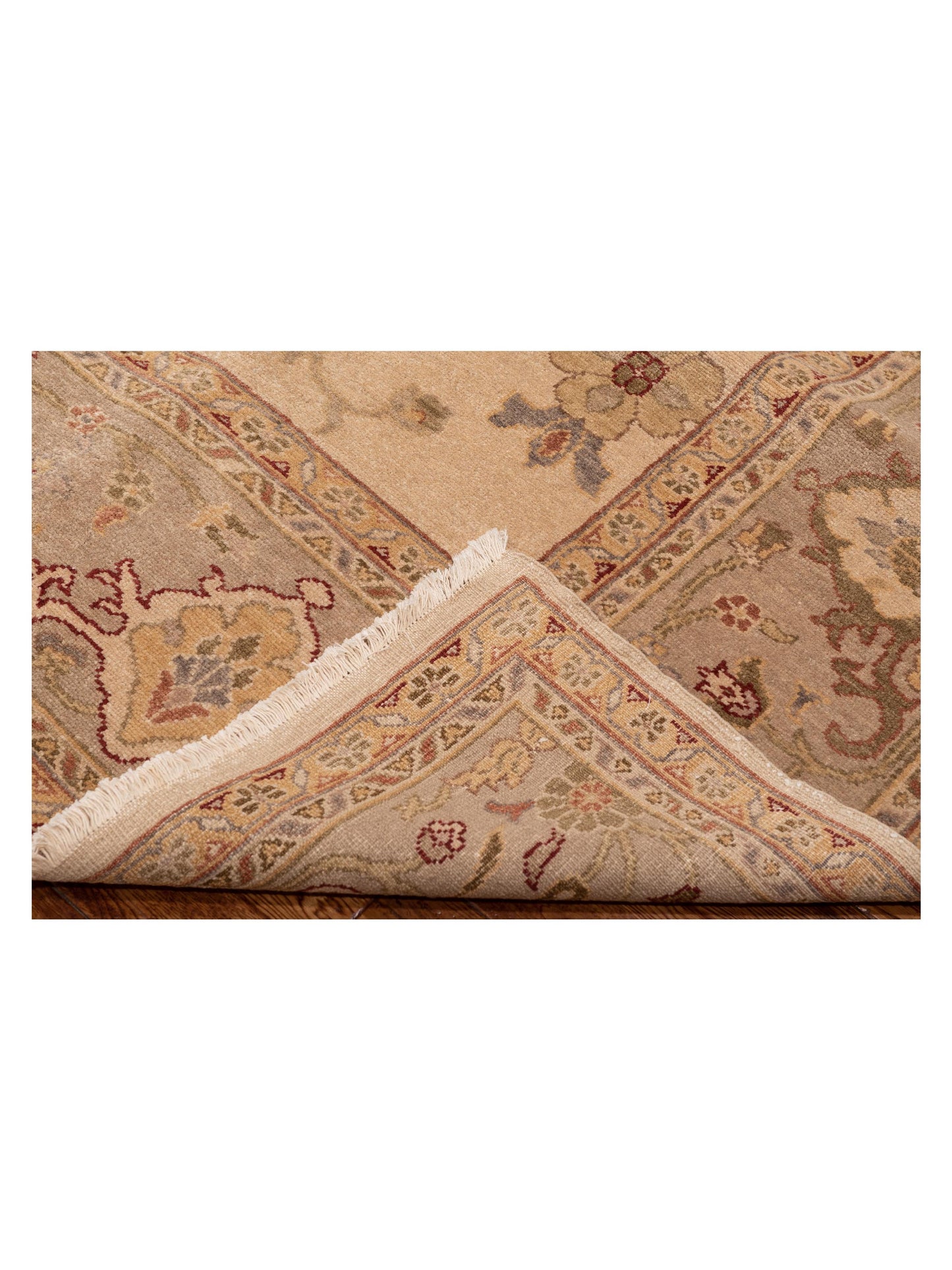 Turkish Elvan 90636 Beige Cream 9.5x12.7 Hand Knotted Rug
