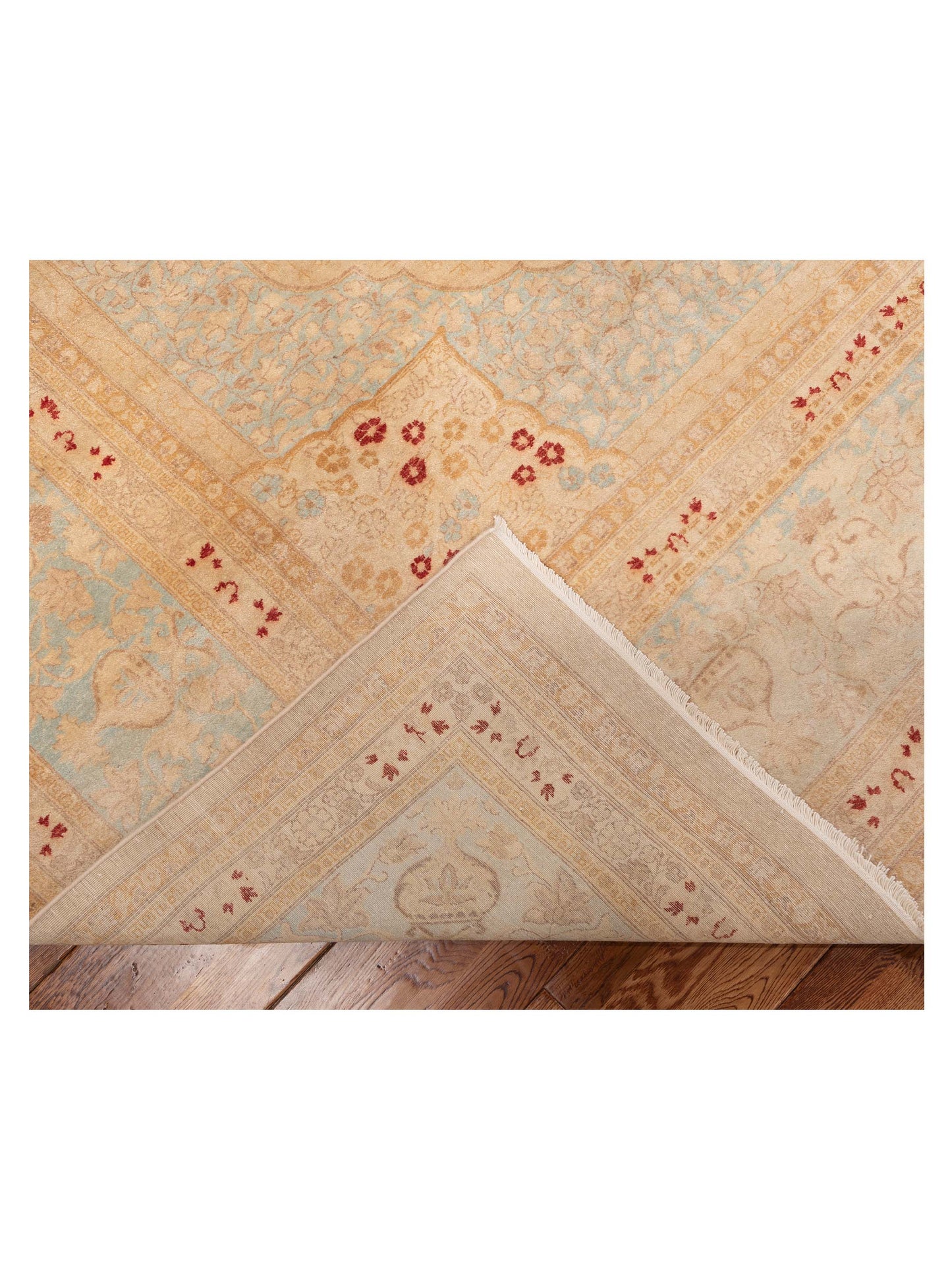 Haji Jalili 111405 Gold Blue 8.2x10.5 Hand Knotted Rug