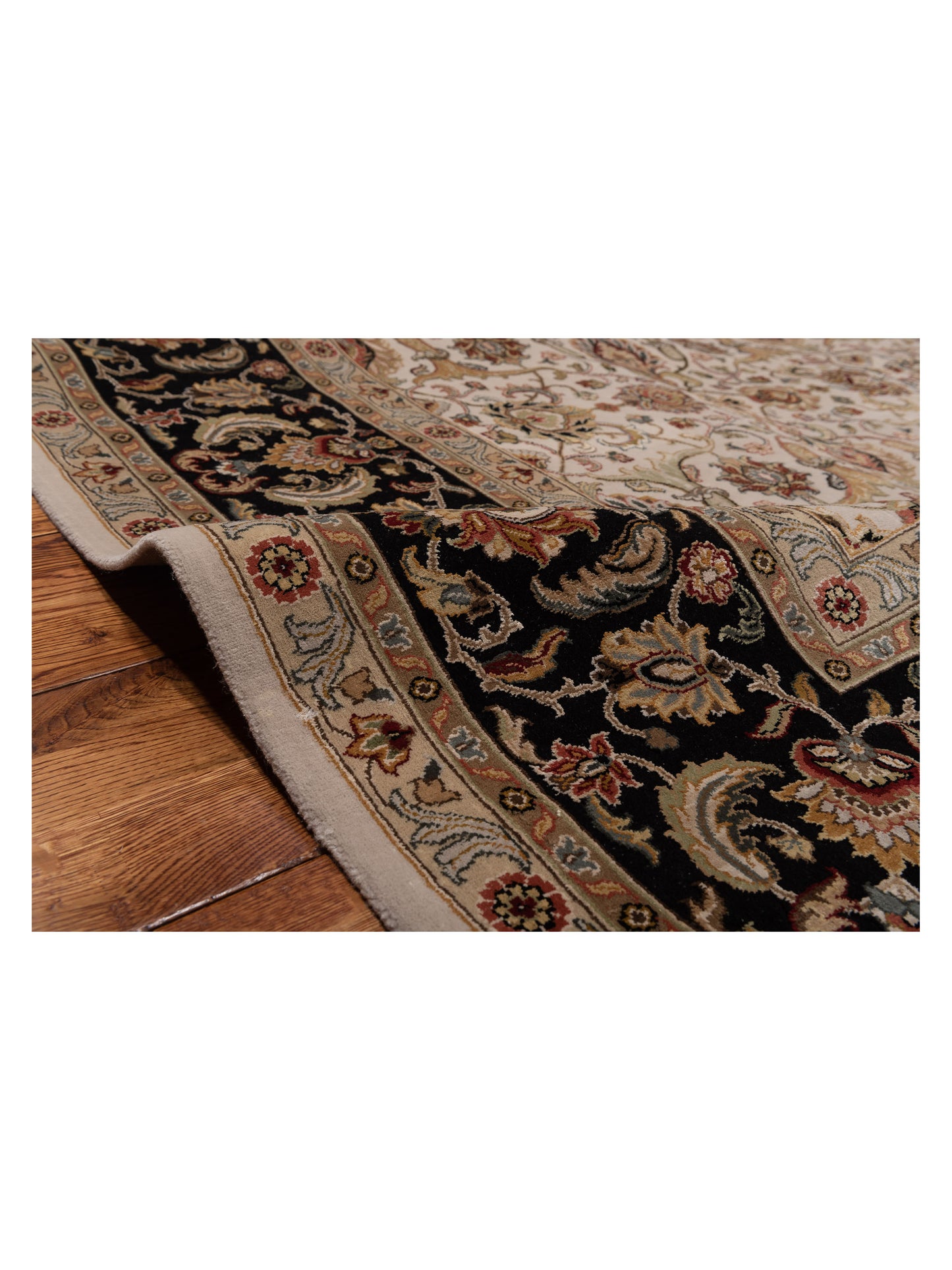 Imperial Silk 145037 Ivory Black 8.2x10.3 Hand Knotted Rug