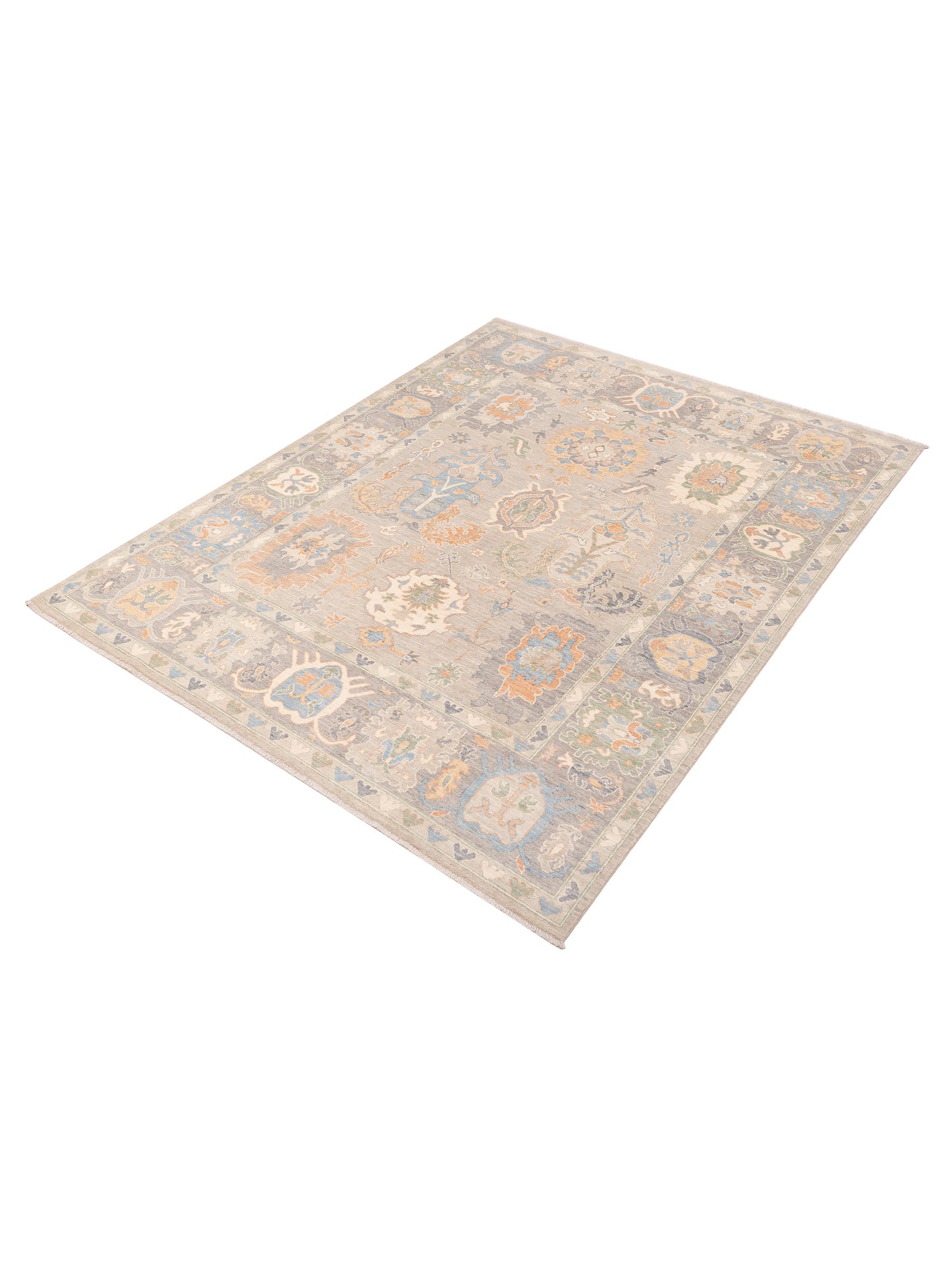 Anadol Oushak 151055 Silver Gray 8.1x10.4 Hand Knotted Rug