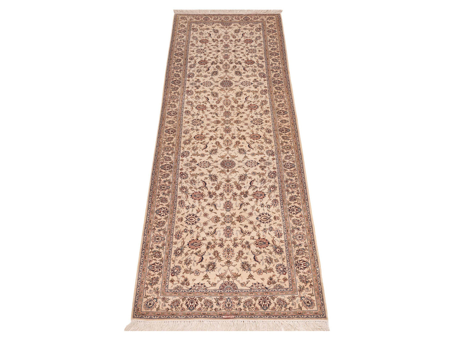 Pure Silk 105522 Ivory Ivory 2.7x8.1 Hand Knotted Rug