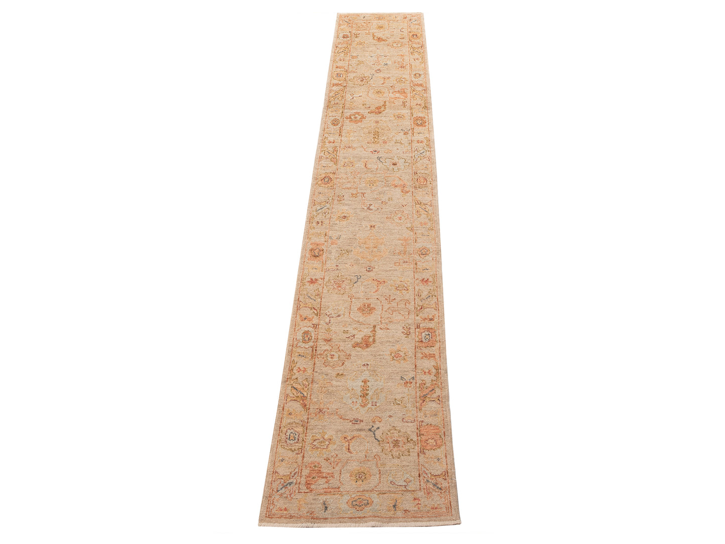 Angora Oushak 149527 Ivory Ivory 2.6x14 Hand Knotted Rug