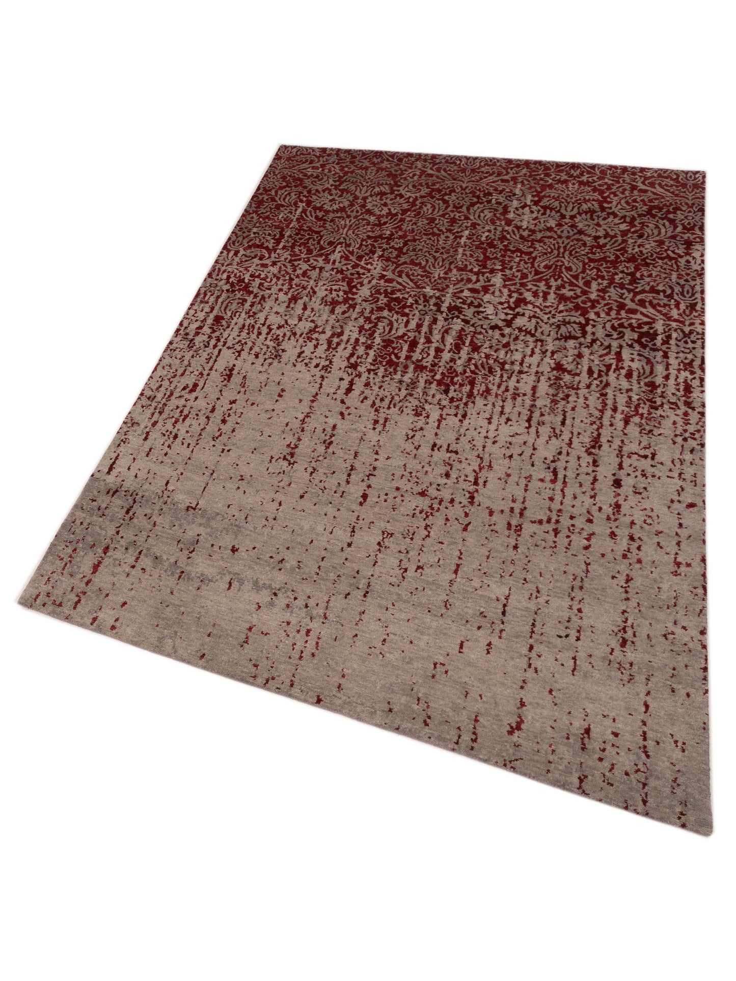 Tibetino 124330 Silver Red 6x8.11 Hand Knotted Rug