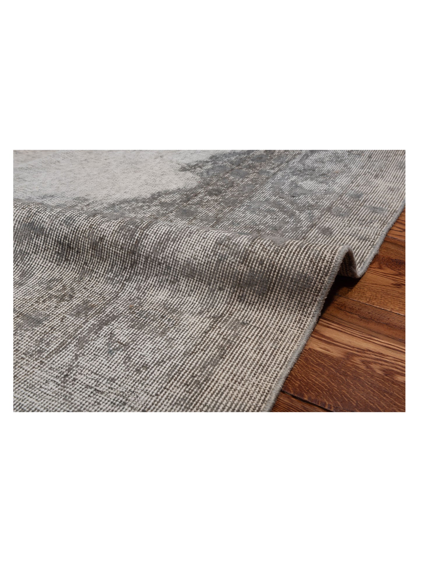 Vintage 120951 Light Gray 7.2x10.2 Hand Knotted Rug