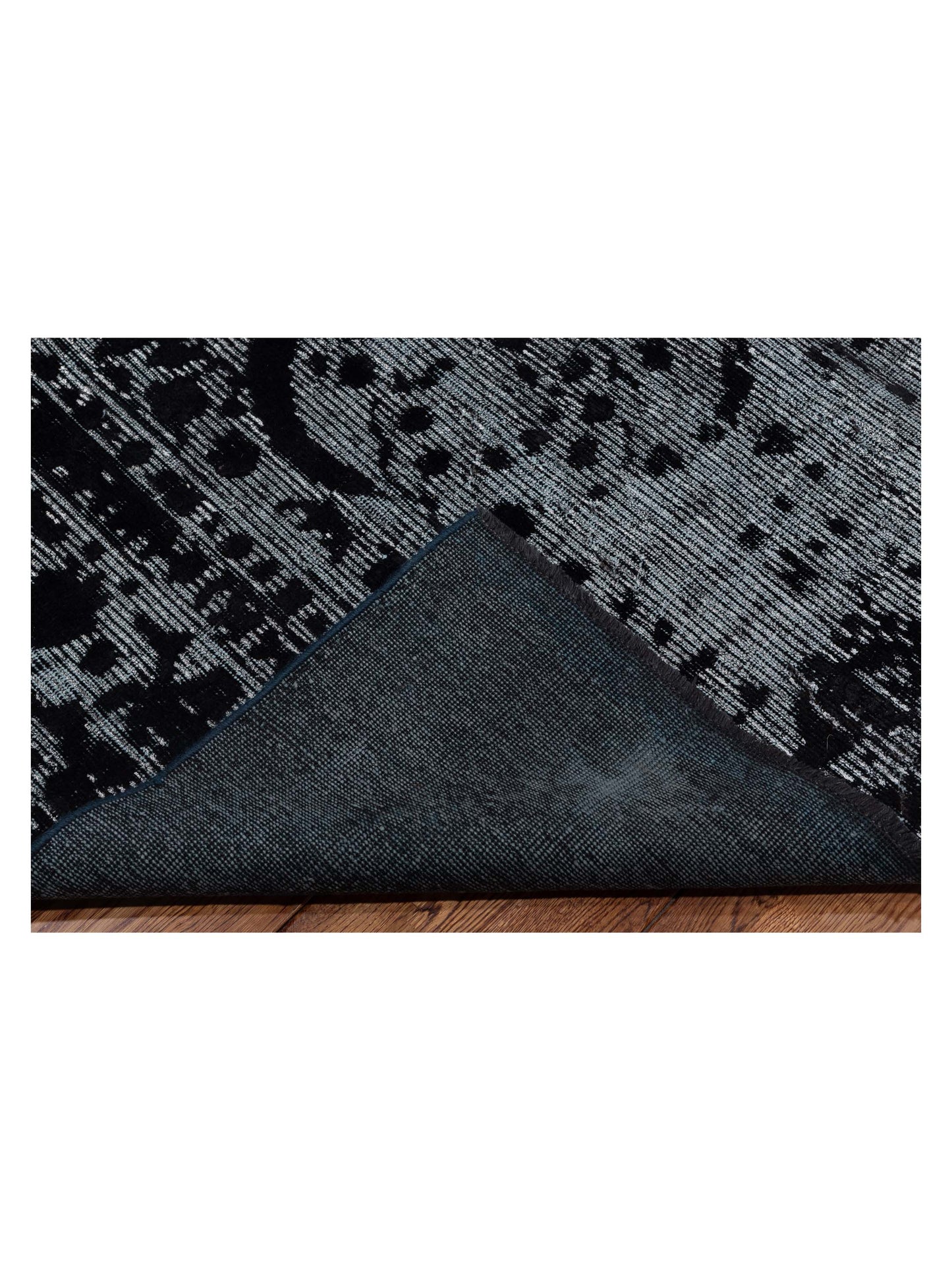 Vintage 122346 Silver Black 7.11x11.7 Hand Knotted Rug