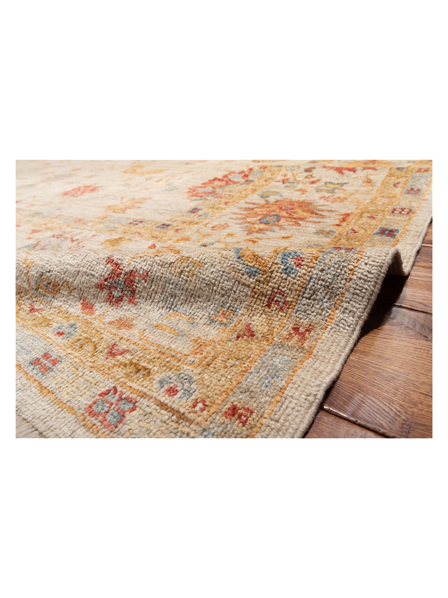 Angora Oushak 147069 Ivory Ivory 11.7x15.2 Hand Knotted Rug