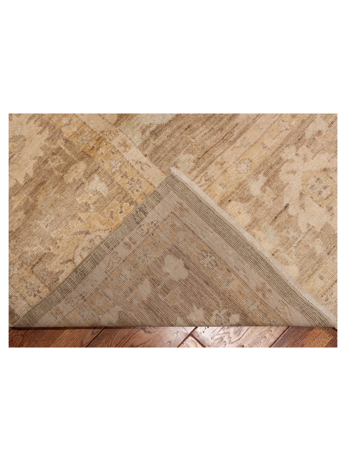 Angora Oushak 130312 Green Brown 13.6x17 Hand Knotted Rug