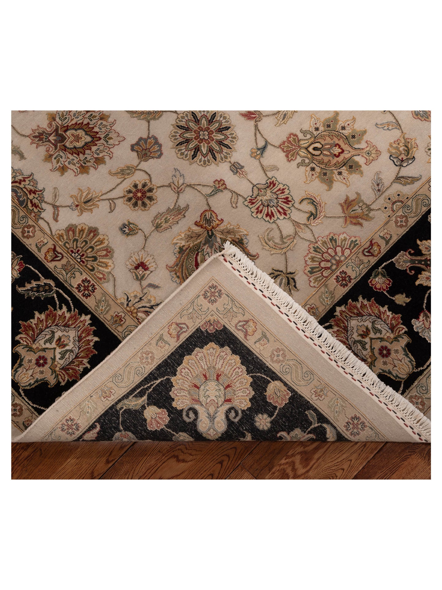 Imperial Silk 151675 Black Ivory 8.3x10.2 Hand Knotted Rug