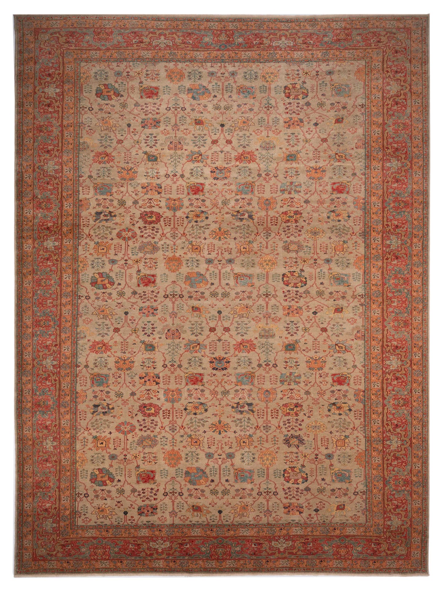 Pasha Antique Loom  Beige Pink Traditional