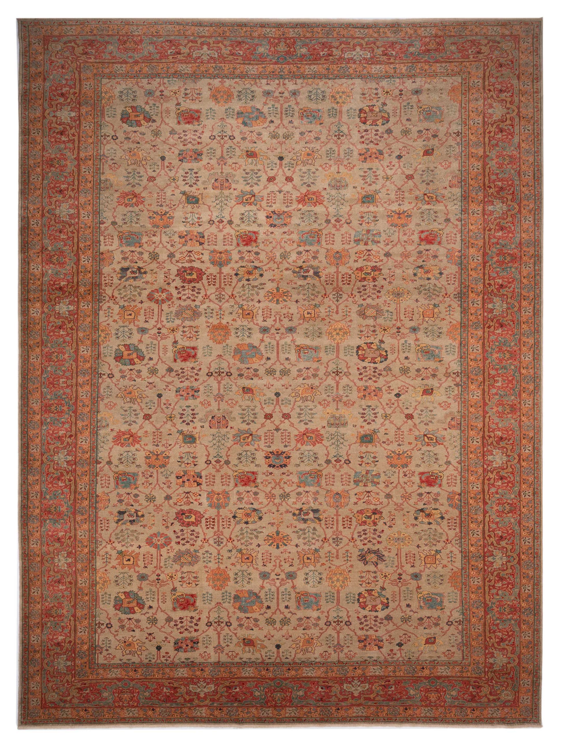 Pasha Antique Loom  Beige Pink Traditional