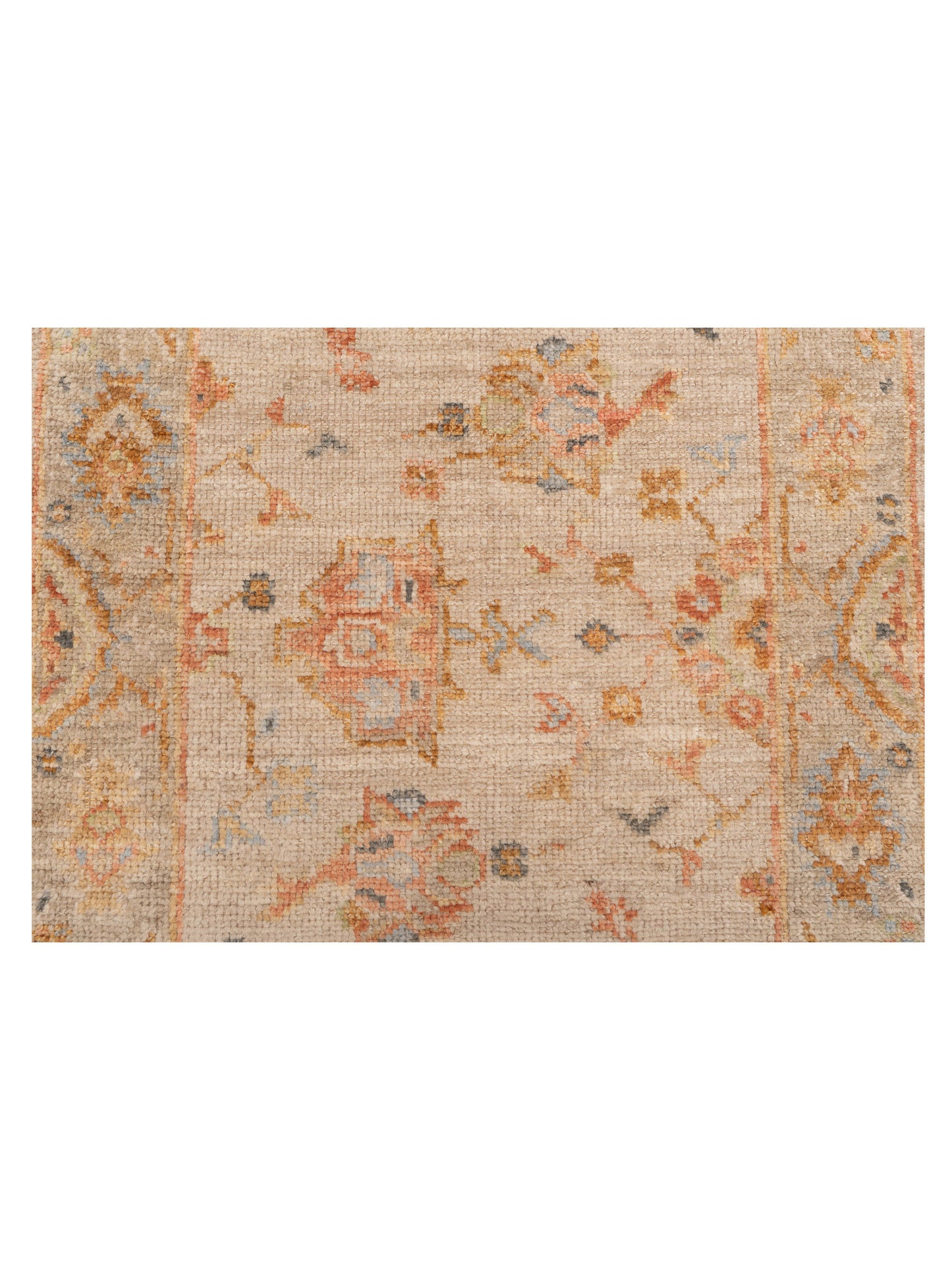 Angora Oushak 149518 Ivory Silver 2.7x13.6 Hand Knotted Rug