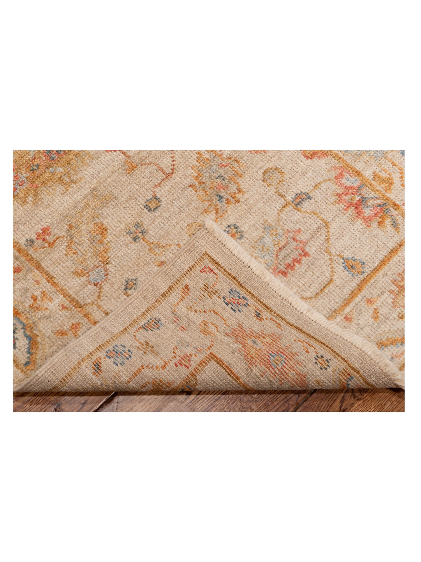 Angora Oushak 149603 Ivory Ivory 2.7x15.7 Hand Knotted Rug