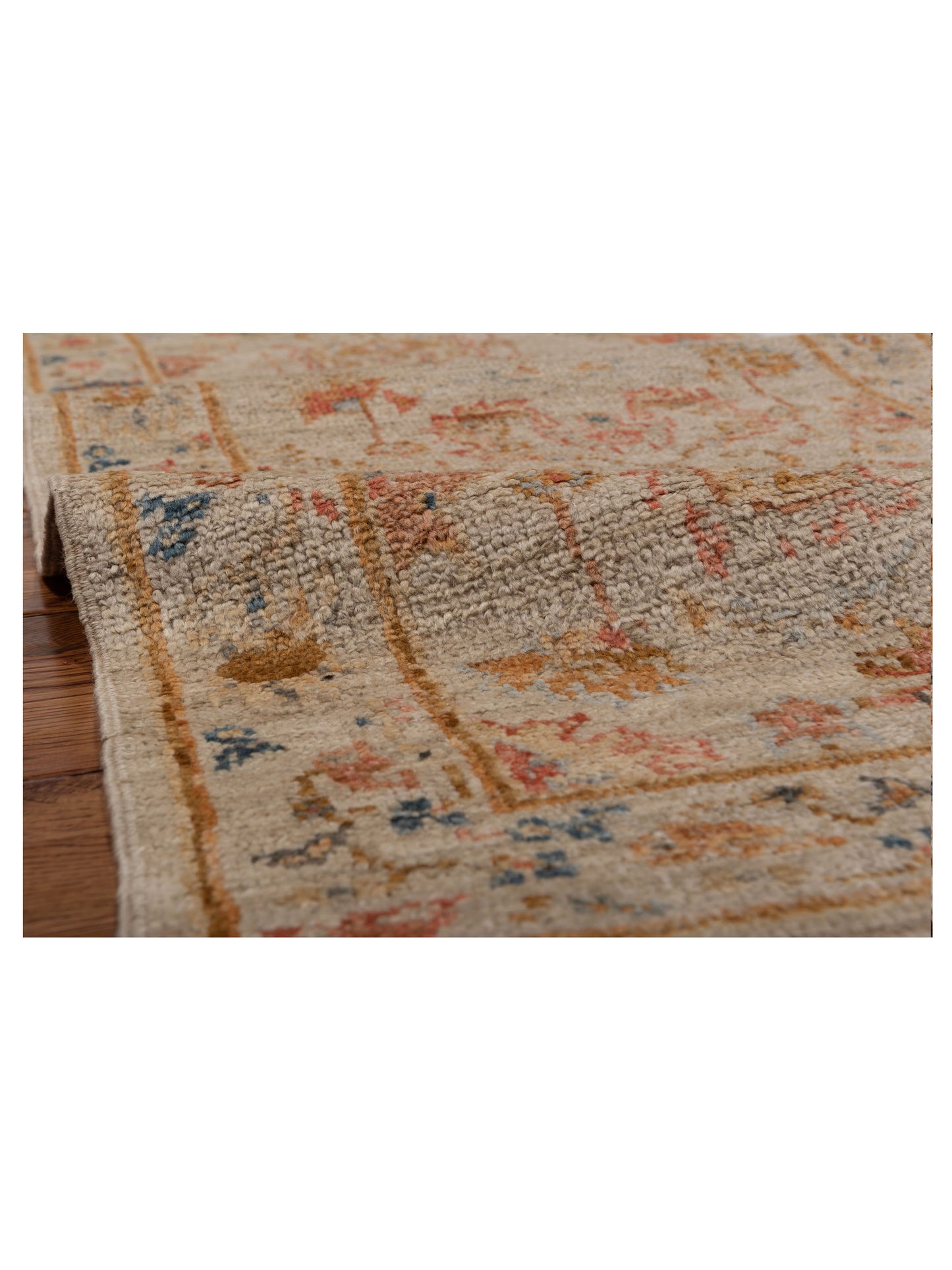 Angora Oushak 148037 Ivory Ivory 2.6x9.6 Hand Knotted Rug