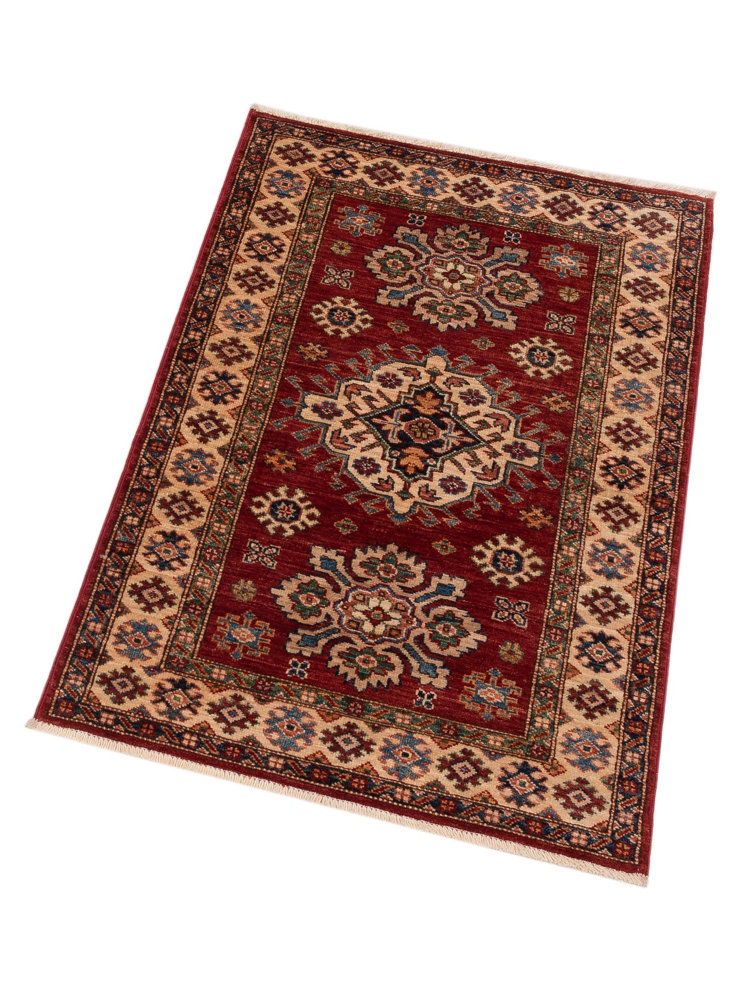 Artisan Kazak 149152 Red Ivory 2.8x4 Hand Knotted Rug