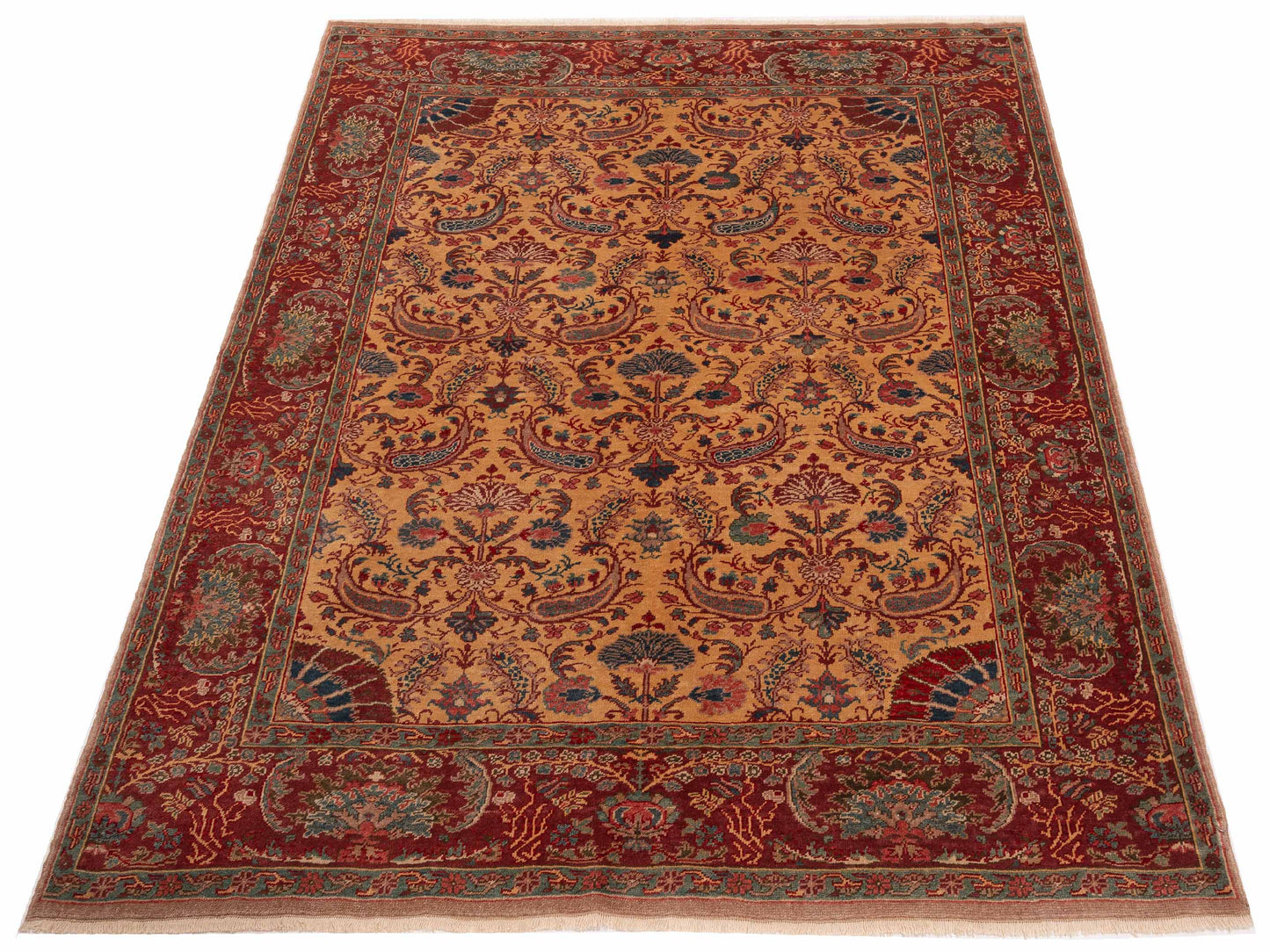 Antique Loom 147378 Gold Red 6.10x8.1 Hand Knotted Rug
