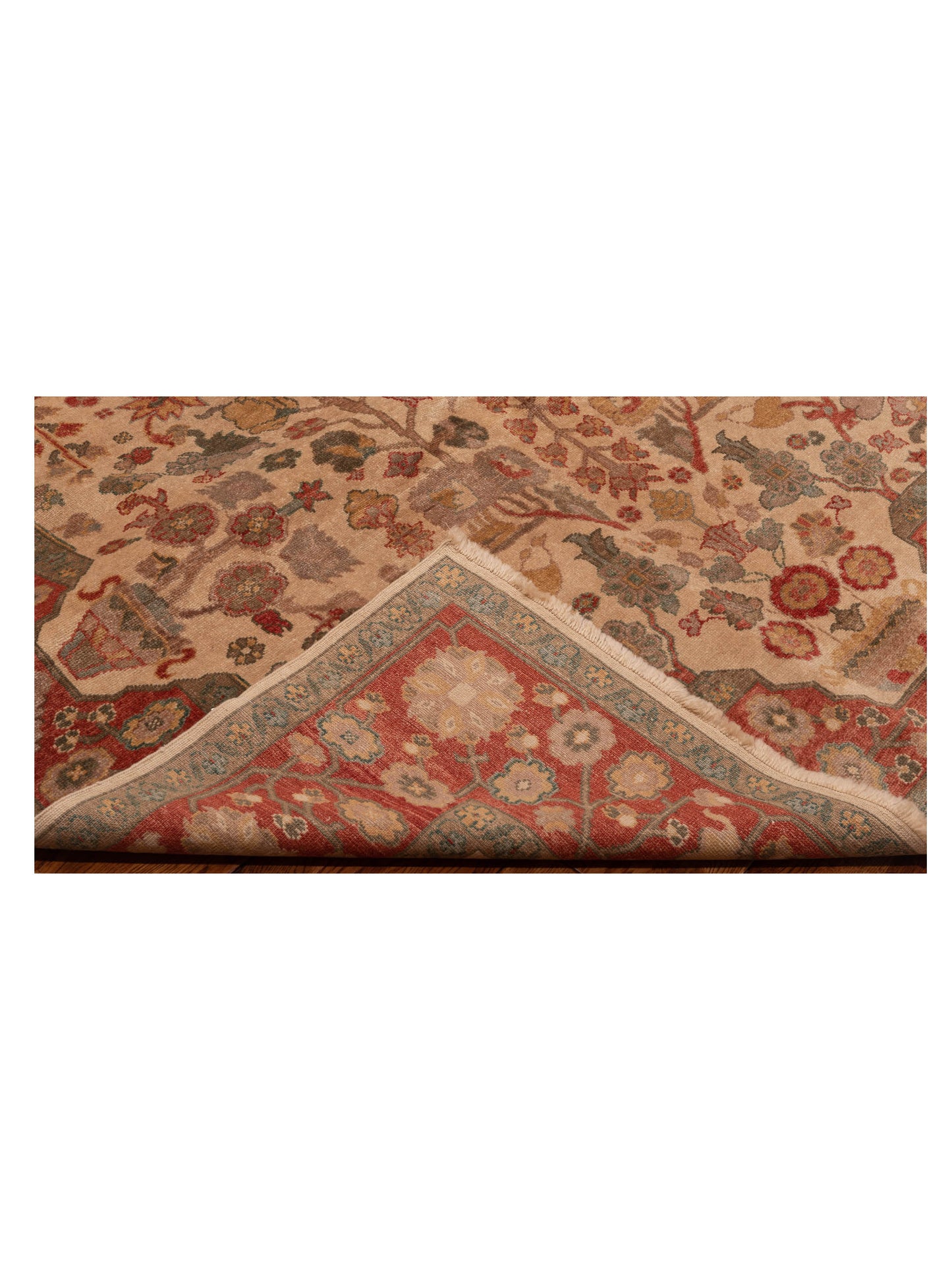 Antique Loom 147379 Ivory Red 6.9x9.3 Hand Knotted Rug
