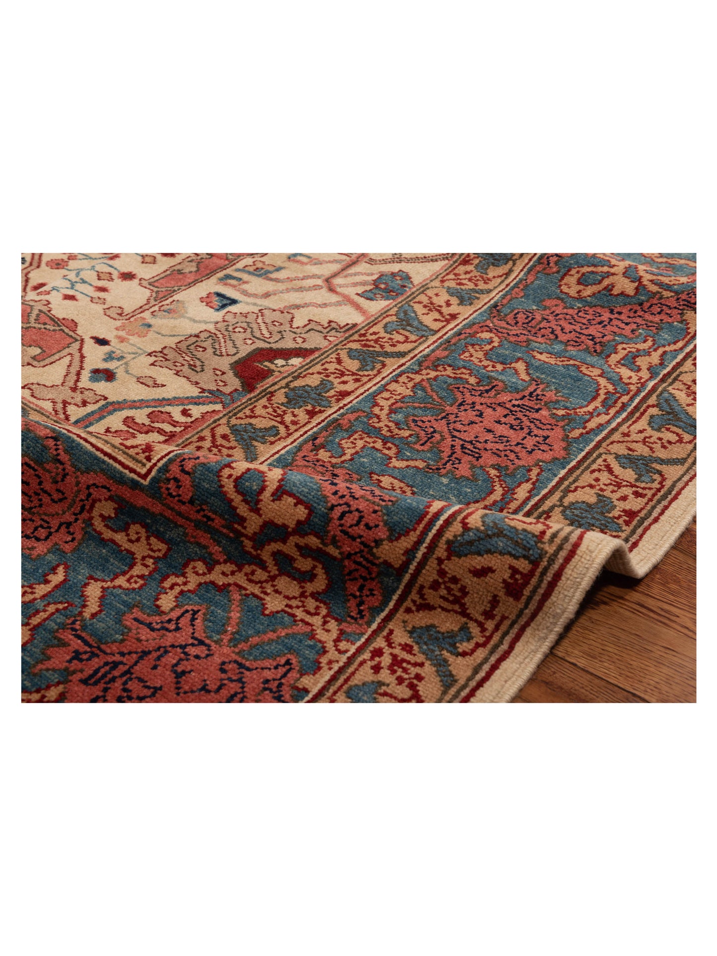 Antique Loom 120635 Beige Blue 6.7x8.5 Hand Knotted Rug