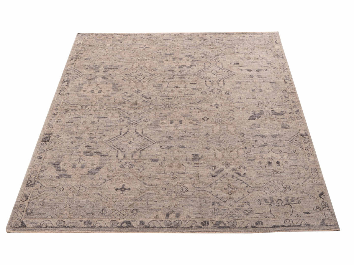 Angora Oushak 156138 Gray Gray 7.10x9.7 Hand Knotted Rug