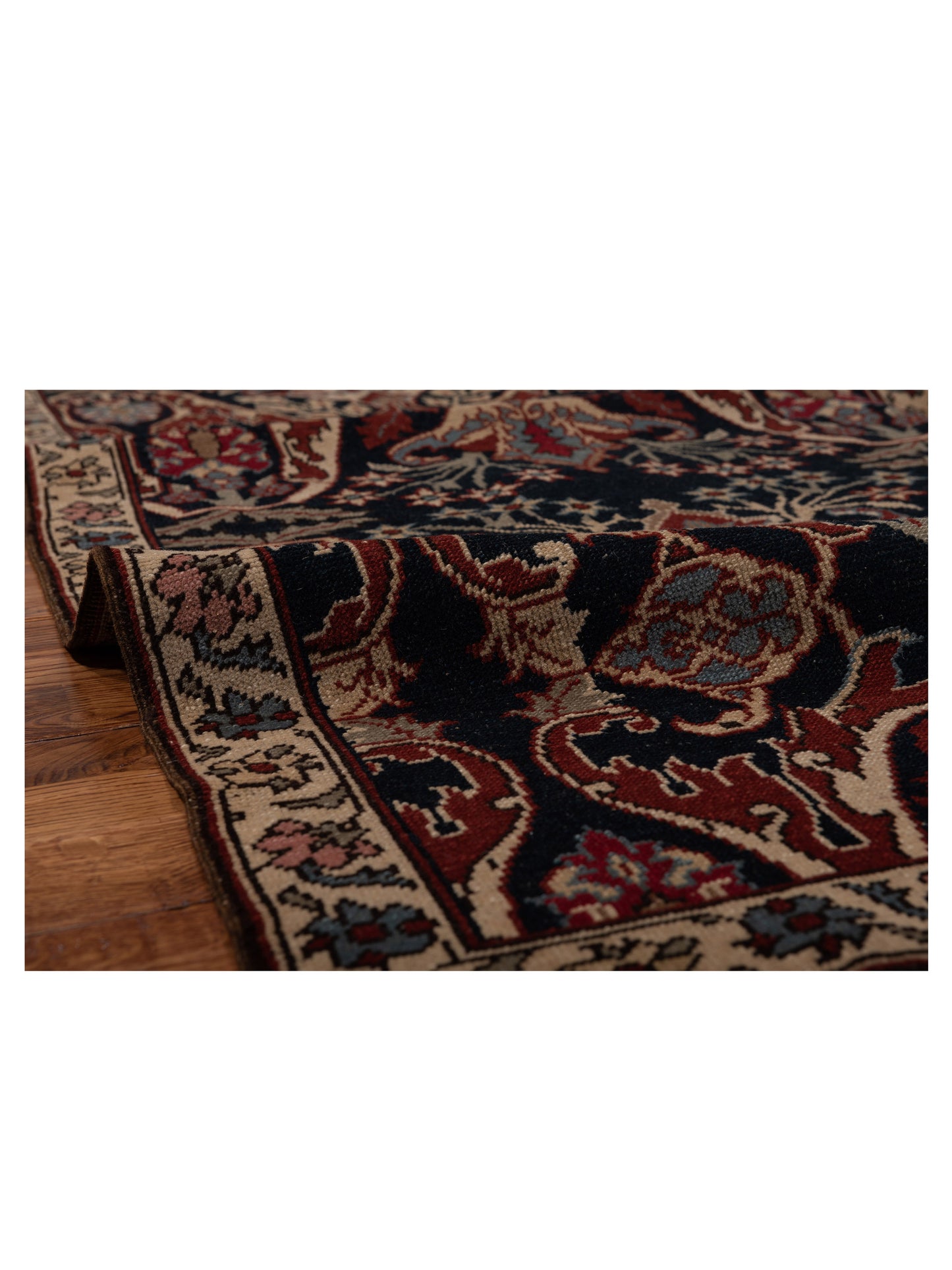 Persian 147337 Navy Ivory 3x10.10 Hand Knotted Rug