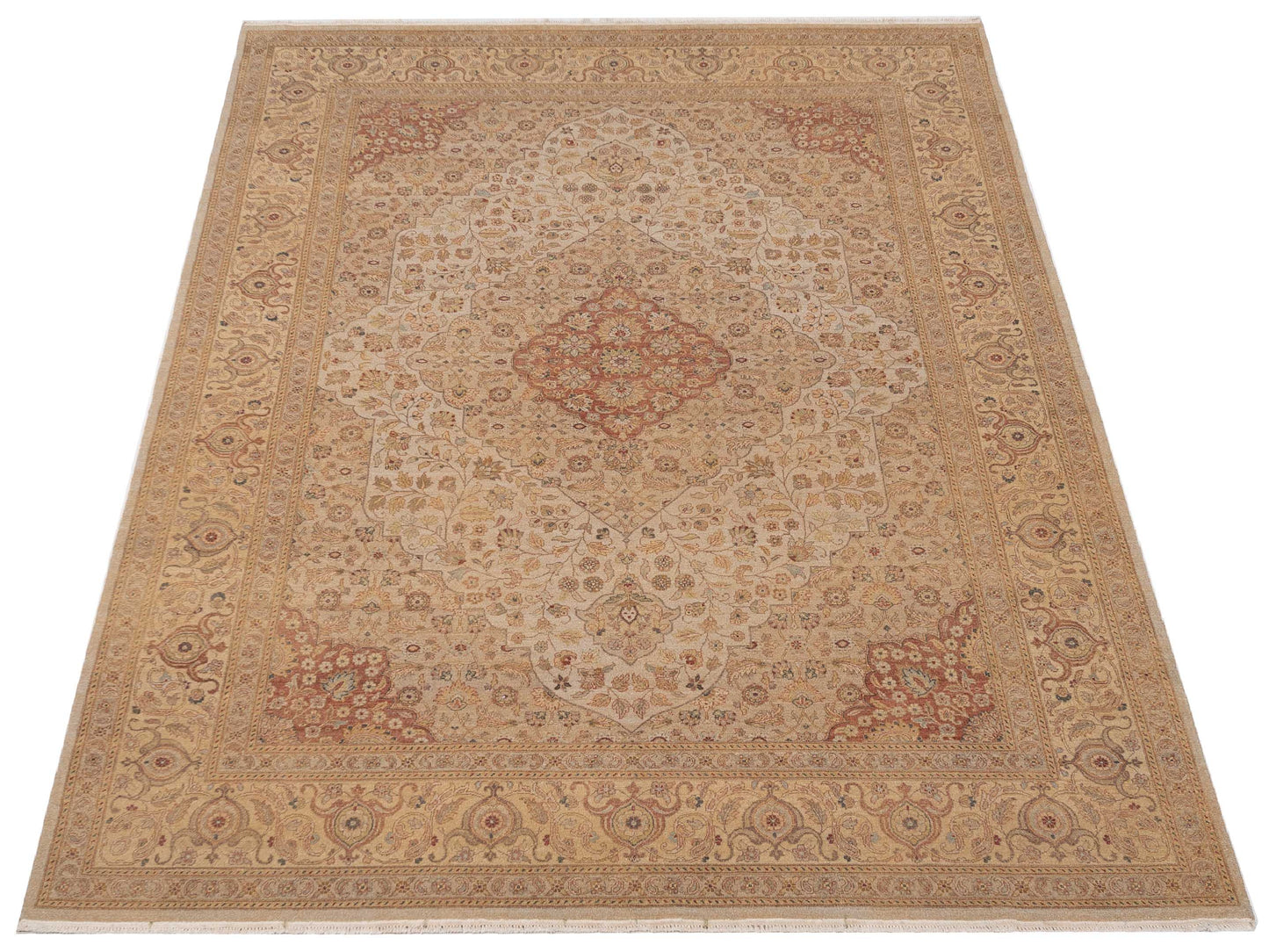 Haji Jalili 111269 Beige Gold 8.11x11.10 Hand Knotted Rug