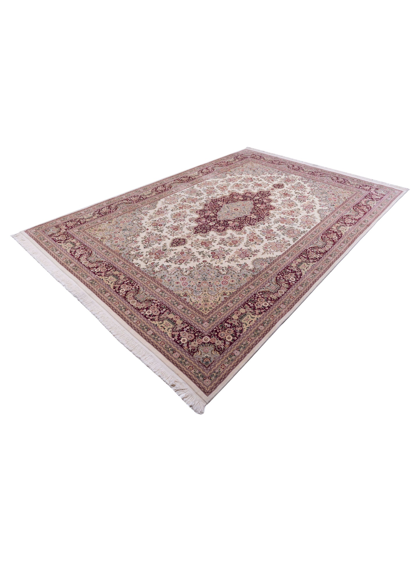 Magnolia 110058 Ivory Red 10x14.3 Hand Knotted Rug