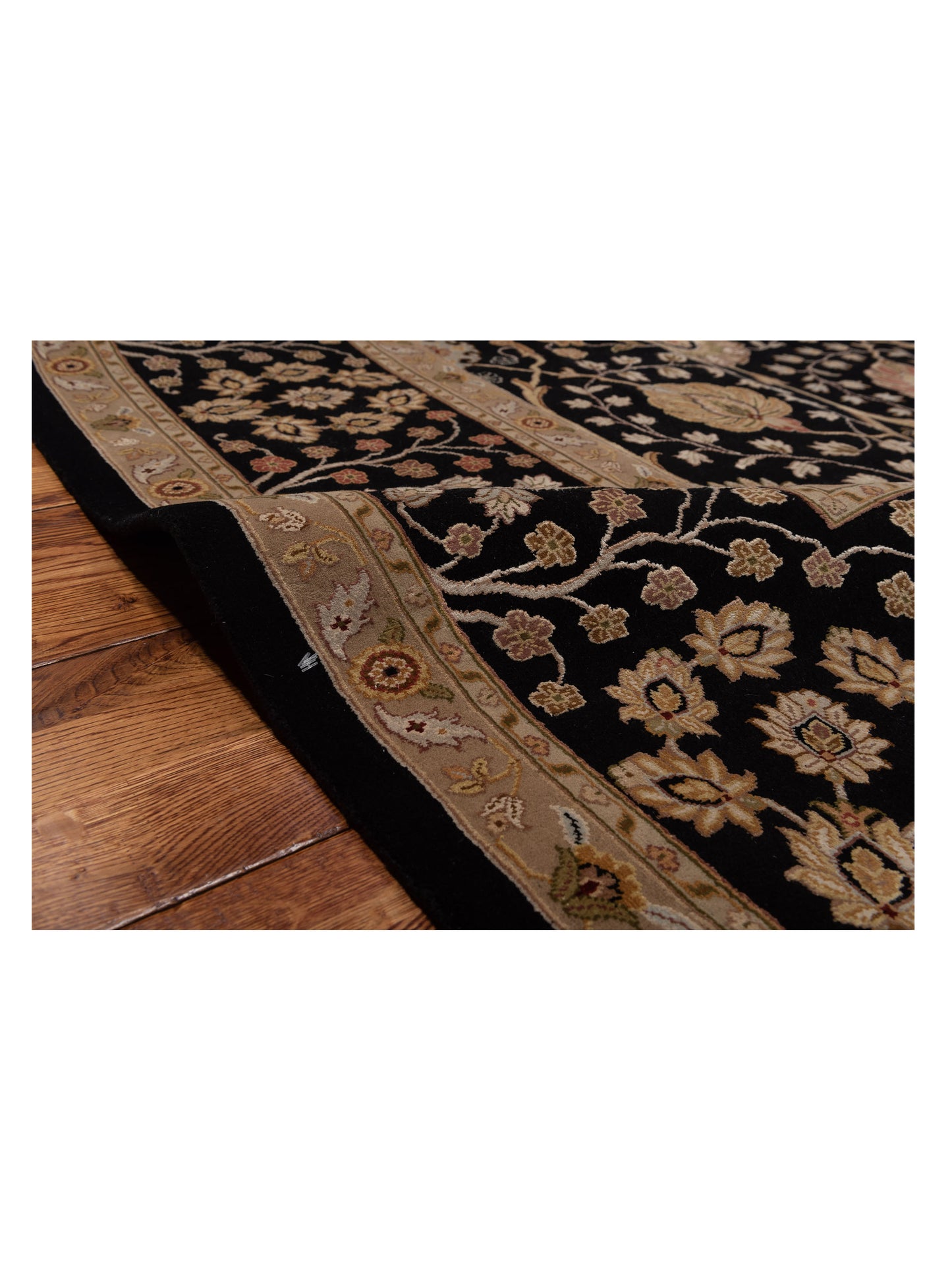 Imperial Silk 145038 Black Black 8.3x10.1 Hand Knotted Rug