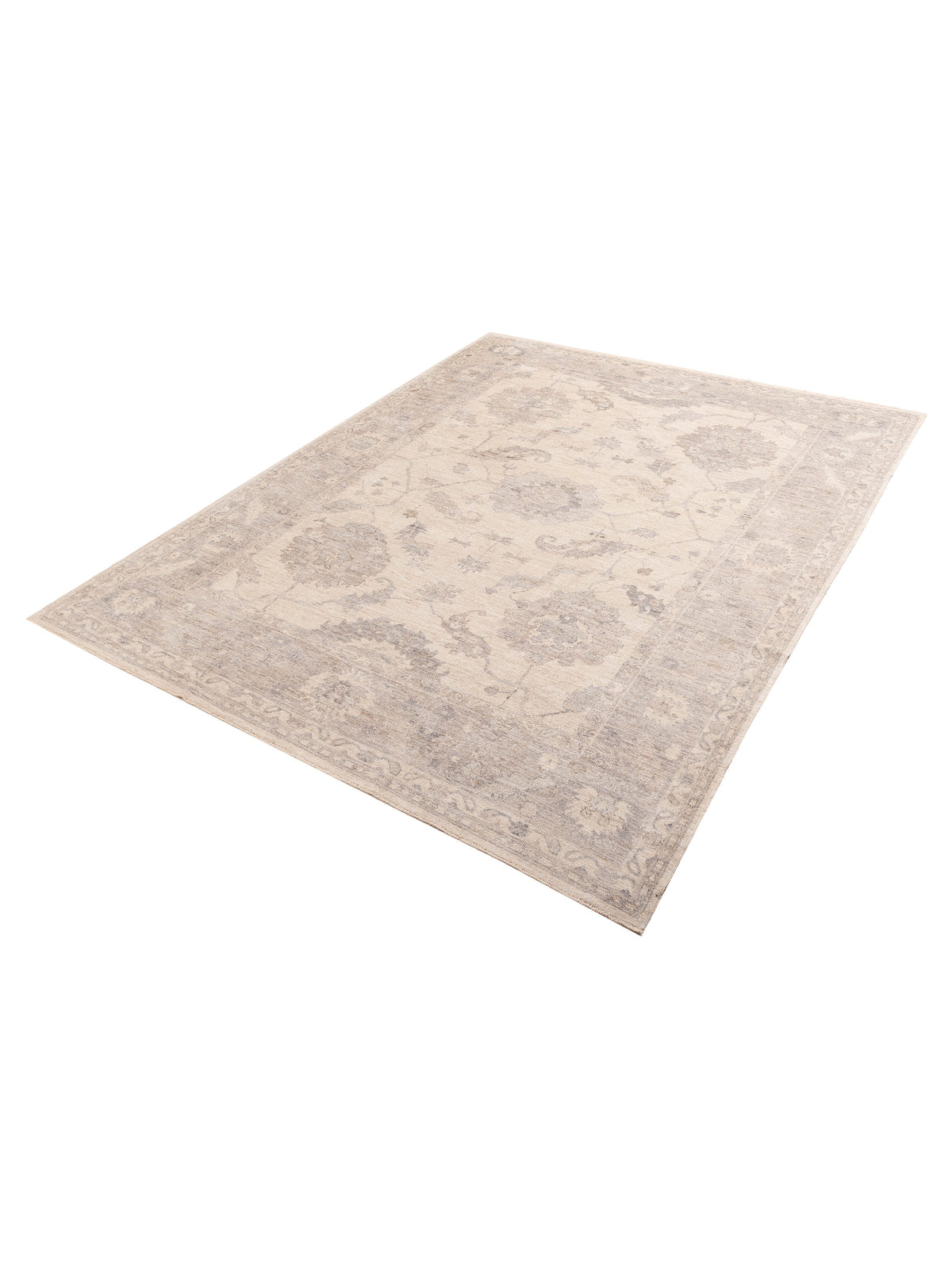 Angora Oushak 156195 Ivory Gray 10x13.9 Hand Knotted Rug