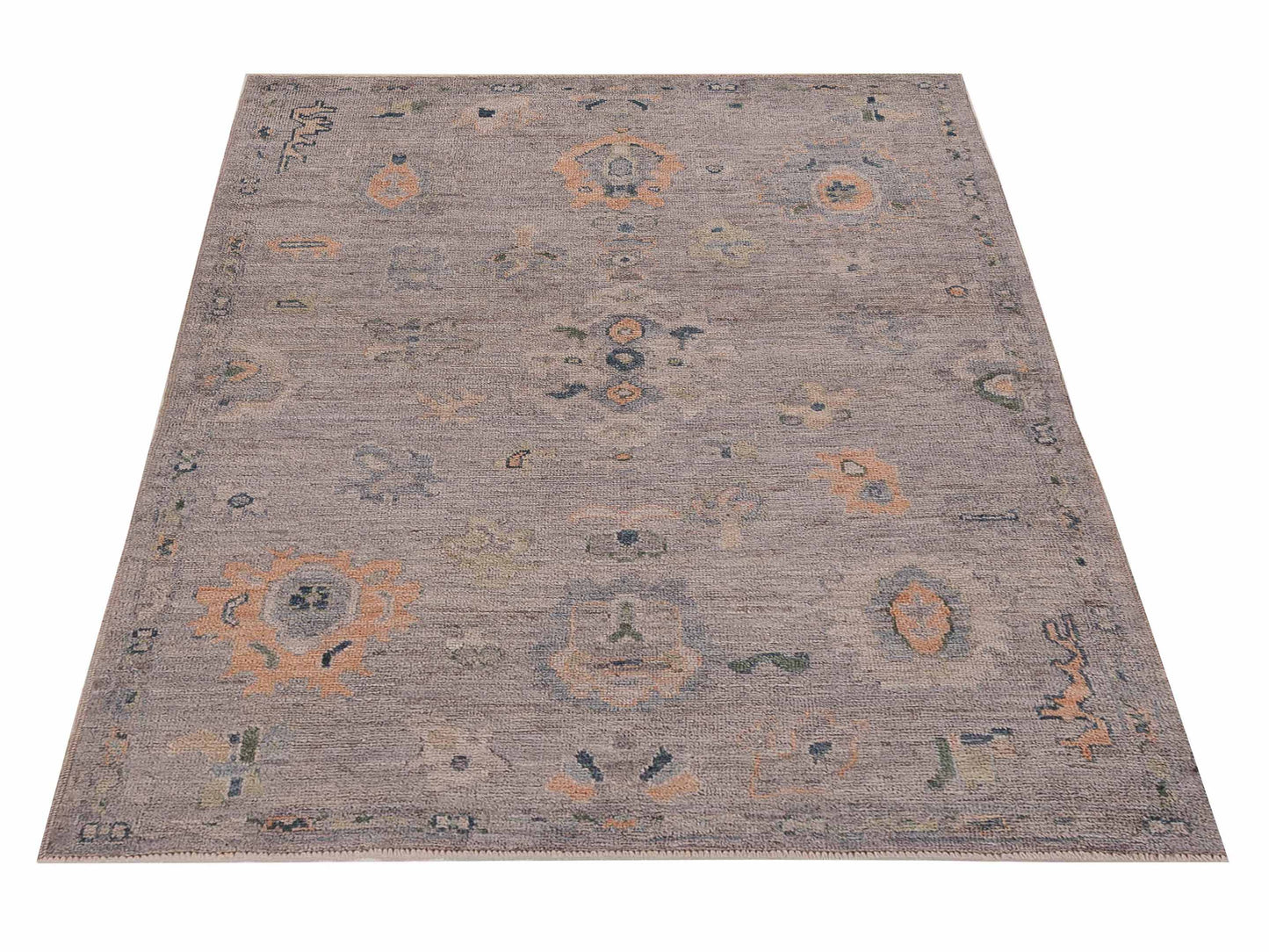Angora Oushak 156241 Gray Gray 4.3x5.11 Hand Knotted Rug