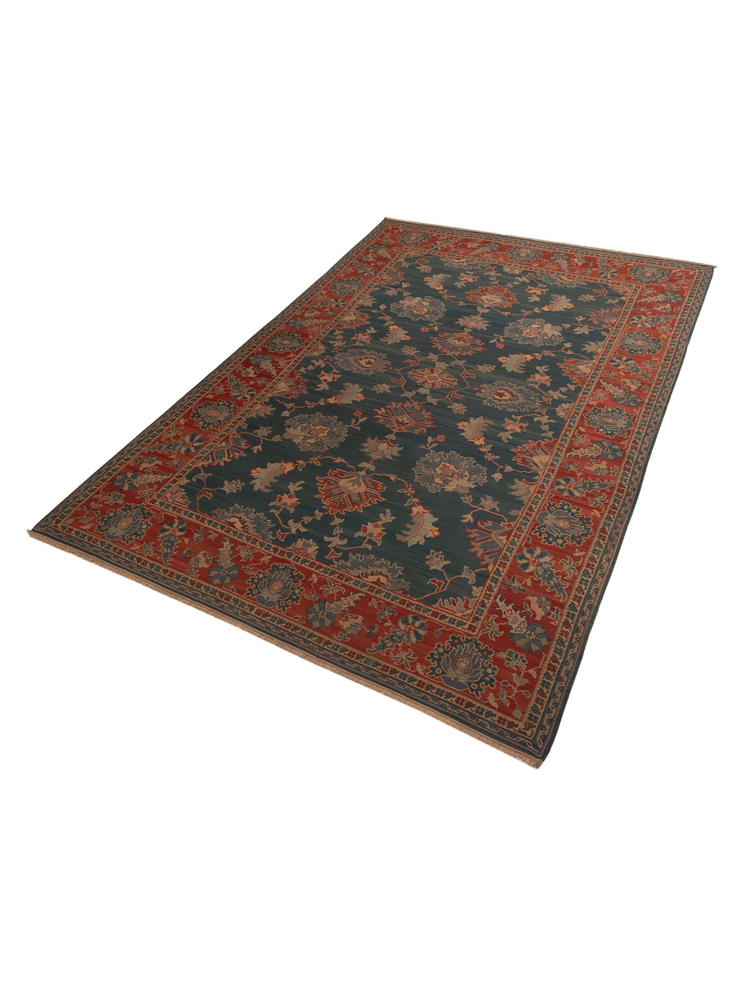 Transilvanian Kilim 62899 Blue Red 11.3x15.10 Hand Woven Rug