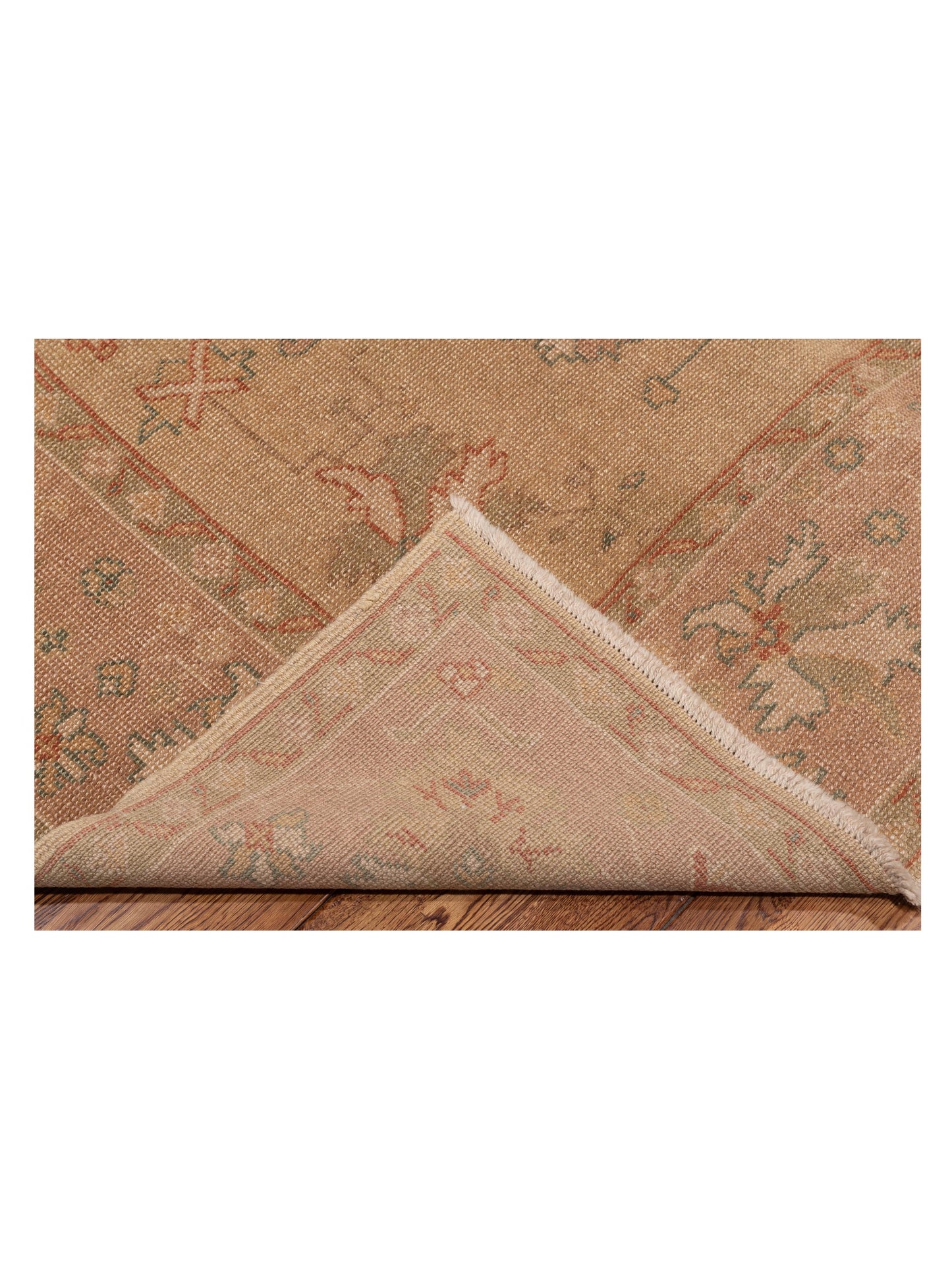Anadol Oushak 97407 Gold Pink 6.7x9.1 Hand Knotted Rug
