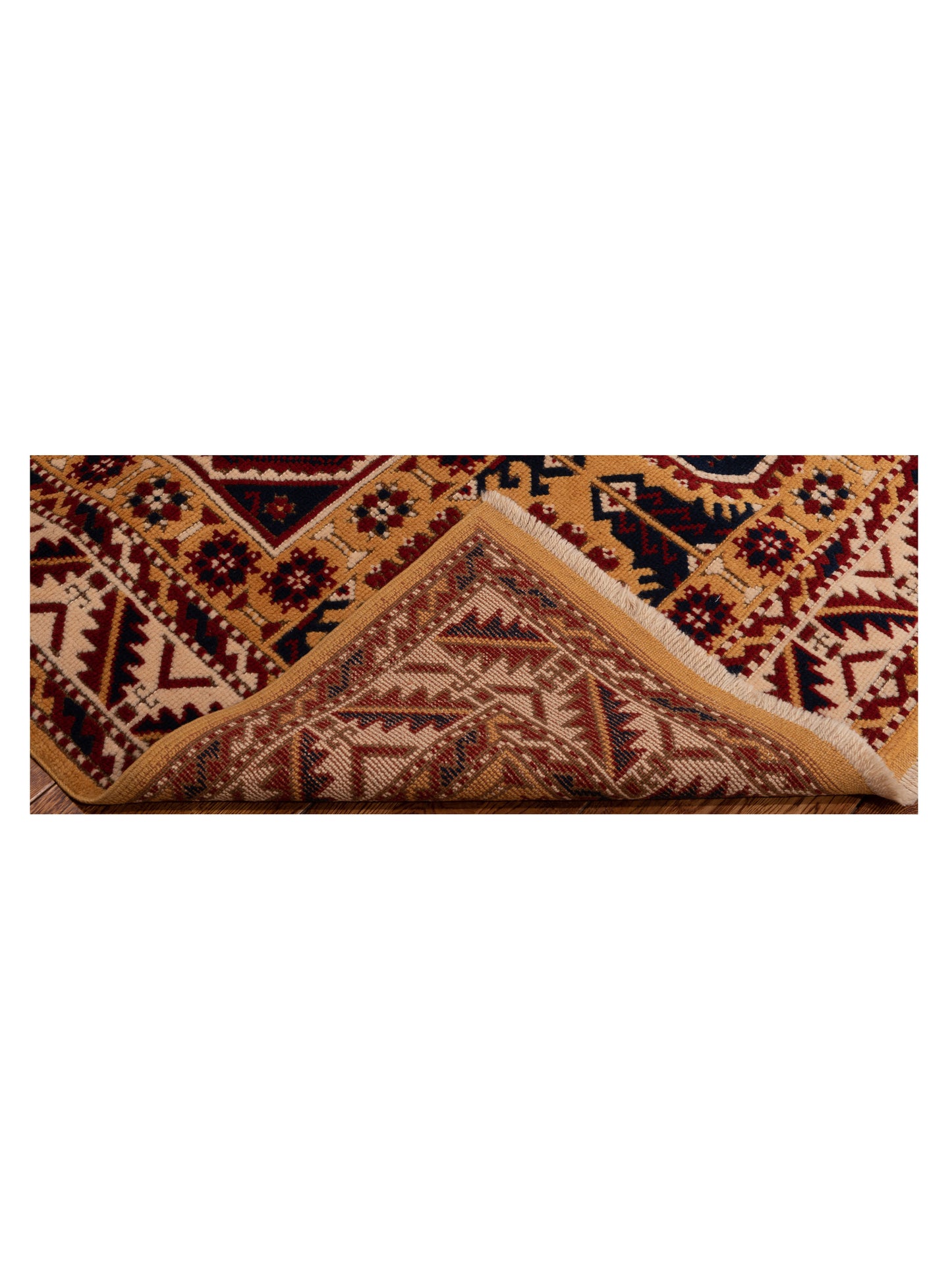 Turkish Shirwan 145243 Gold Ivory 4.4x5.10 Hand Knotted Rug