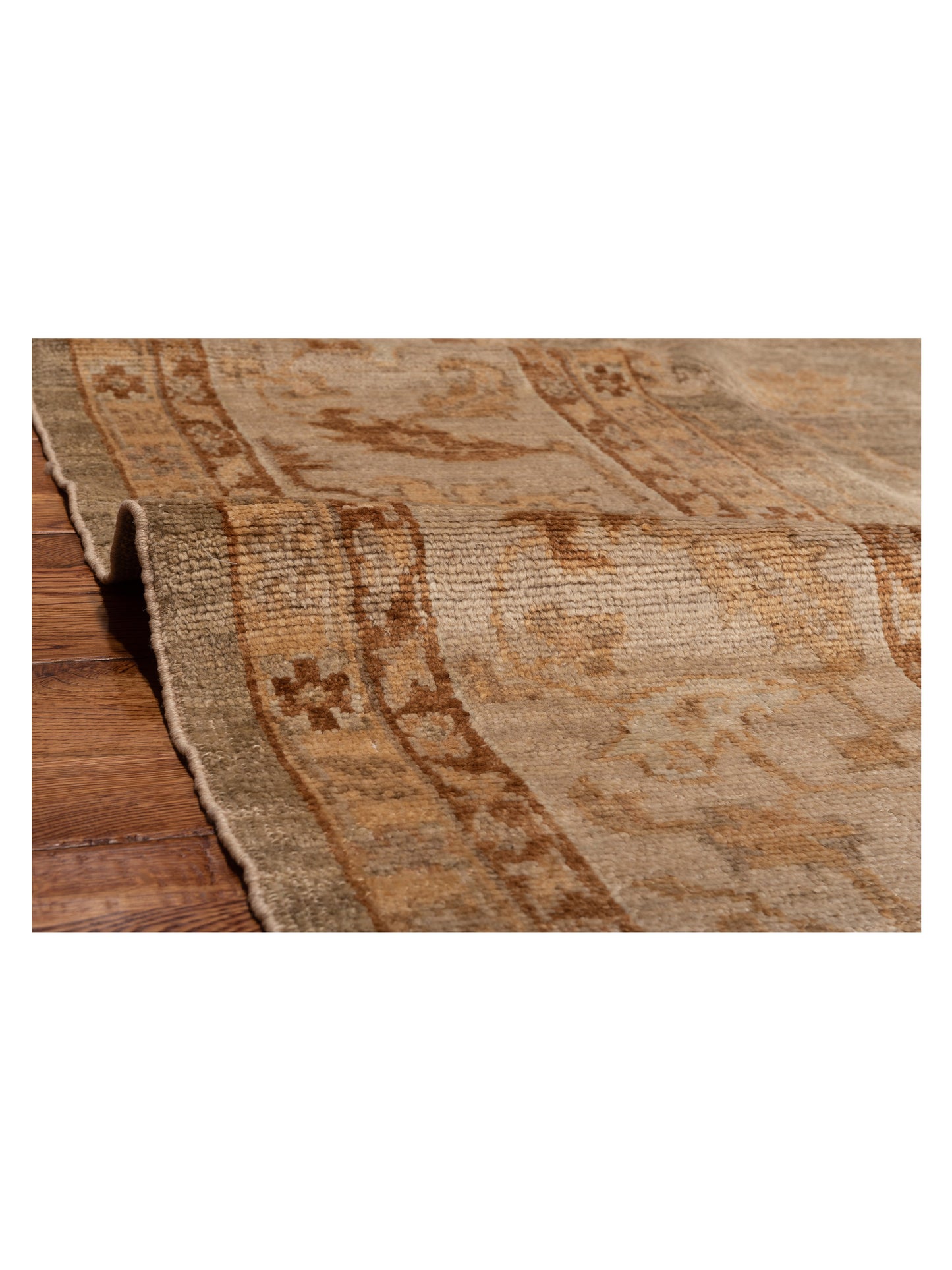 Angora Oushak 109622 Green Silver 11.10x15.9 Hand Knotted Rug