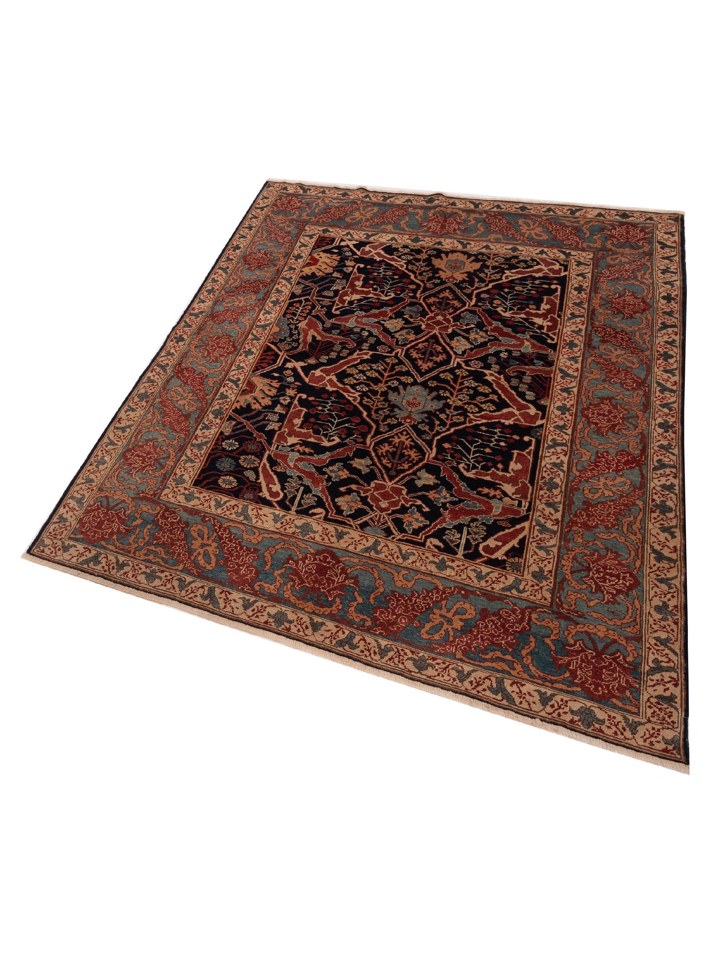 Antique Loom 147352 Navy Blue 6.10x8.7 Hand Knotted Rug
