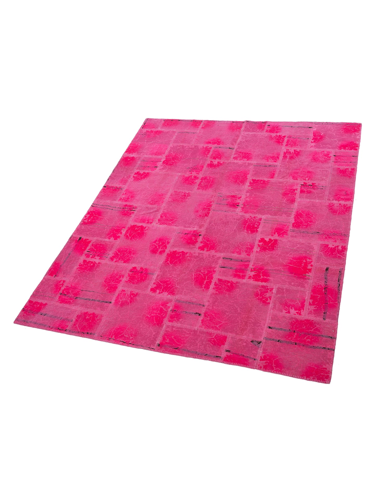 Turkish Vestige Patchwork 142782 Pink 8.3x9.1 Hand Knotted Rug