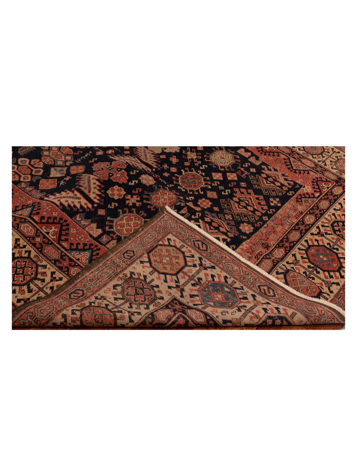 Antique Loom 147461 Navy Ivory 5.9x10.2 Hand Knotted Rug