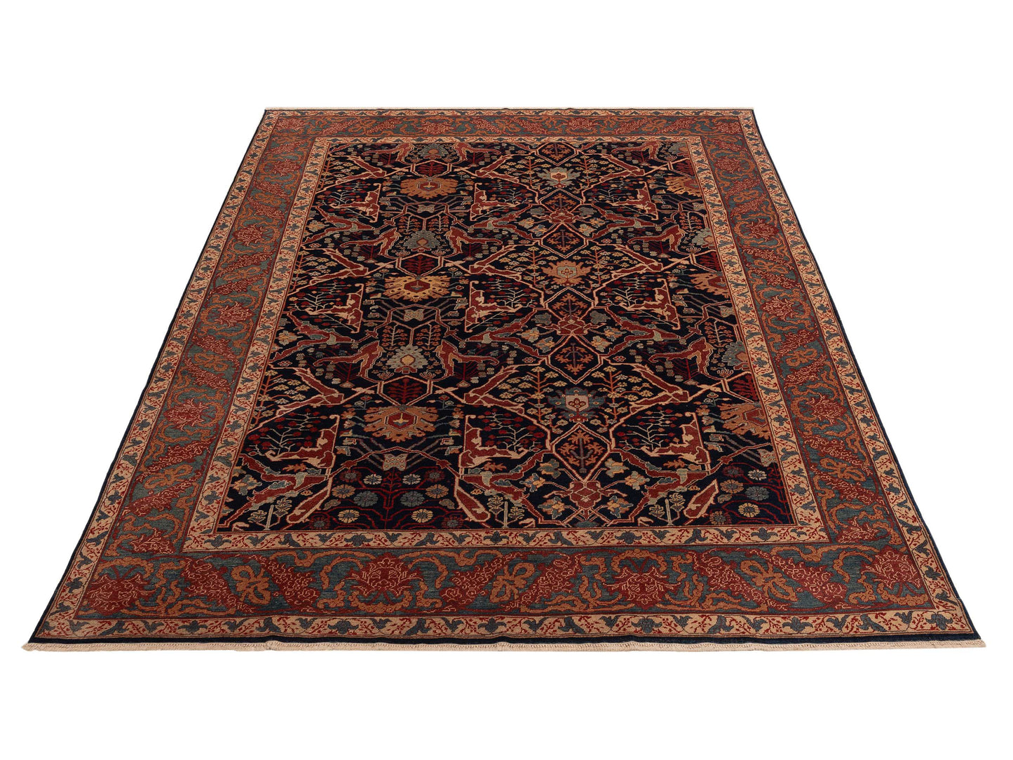 Antique Loom 147431 Navy Blue 9.4x12 Hand Knotted Rug