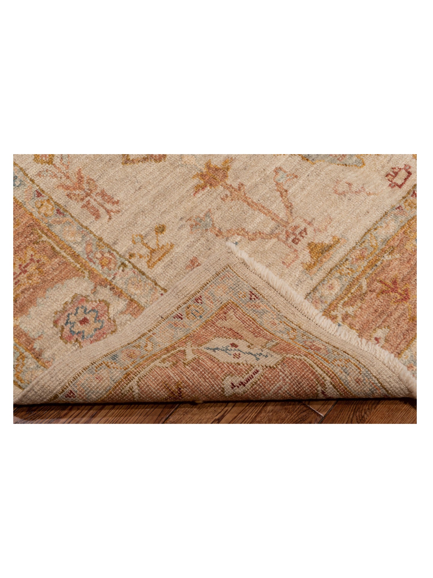 Angora Oushak 128455 Ivory Pink 6x13.10 Hand Knotted Rug