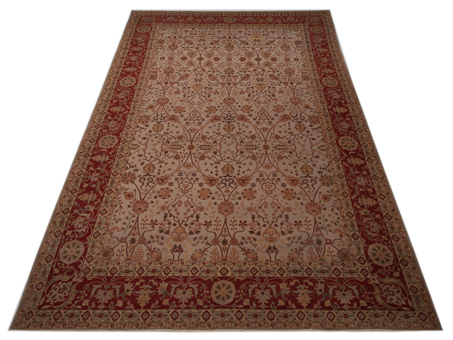 Antique Loom 107980 Silver Red 12x18 Hand Knotted Rug