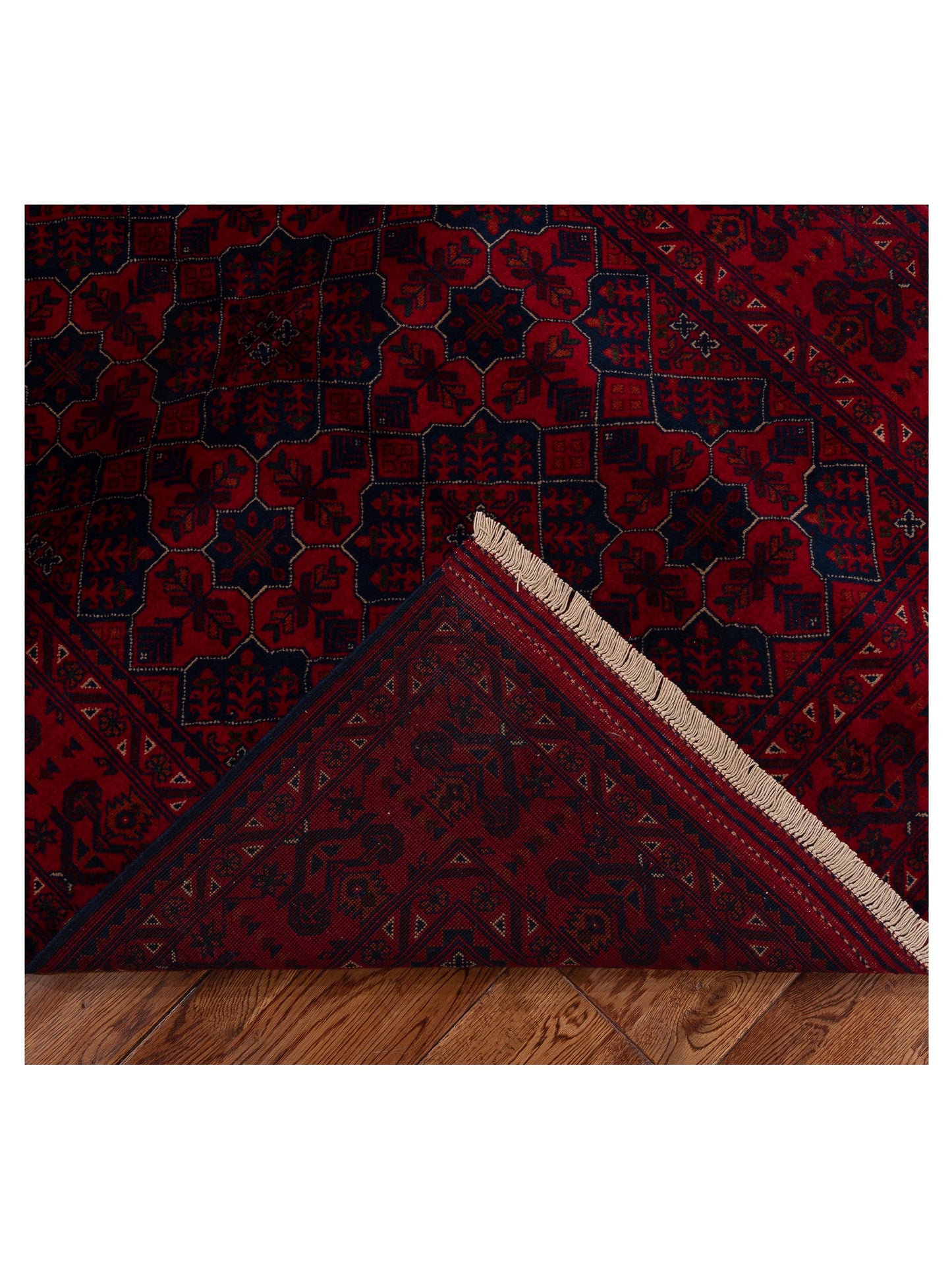 Afghan Belcik 152049 Red Red 4x6.1 Hand Knotted Rug