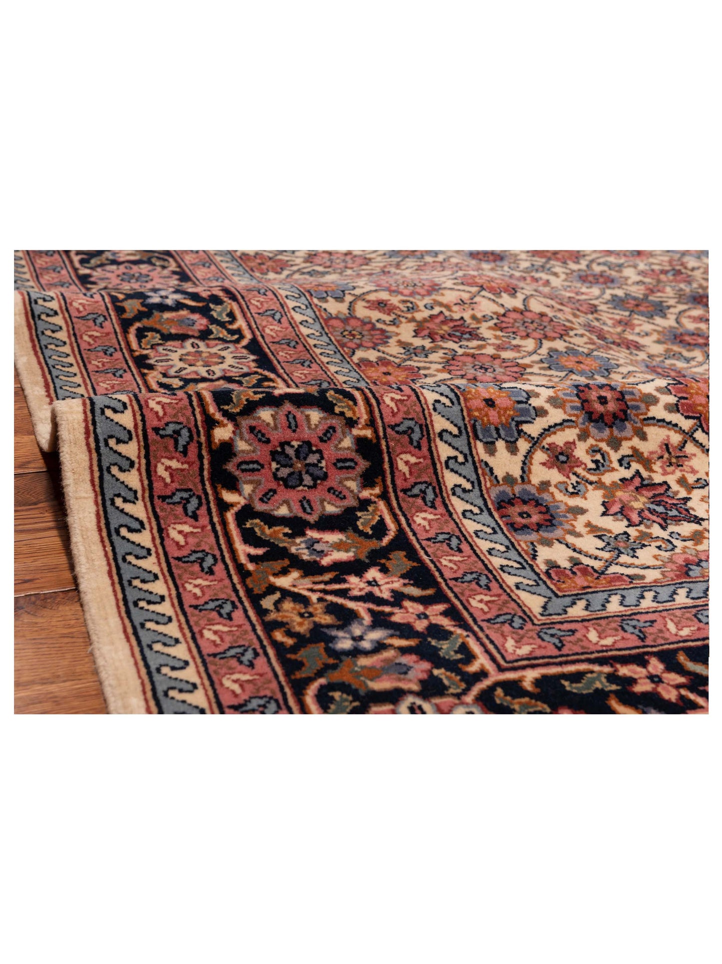 Crown 147786 Ivory Navy 6.7x10.1 Hand Knotted Rug