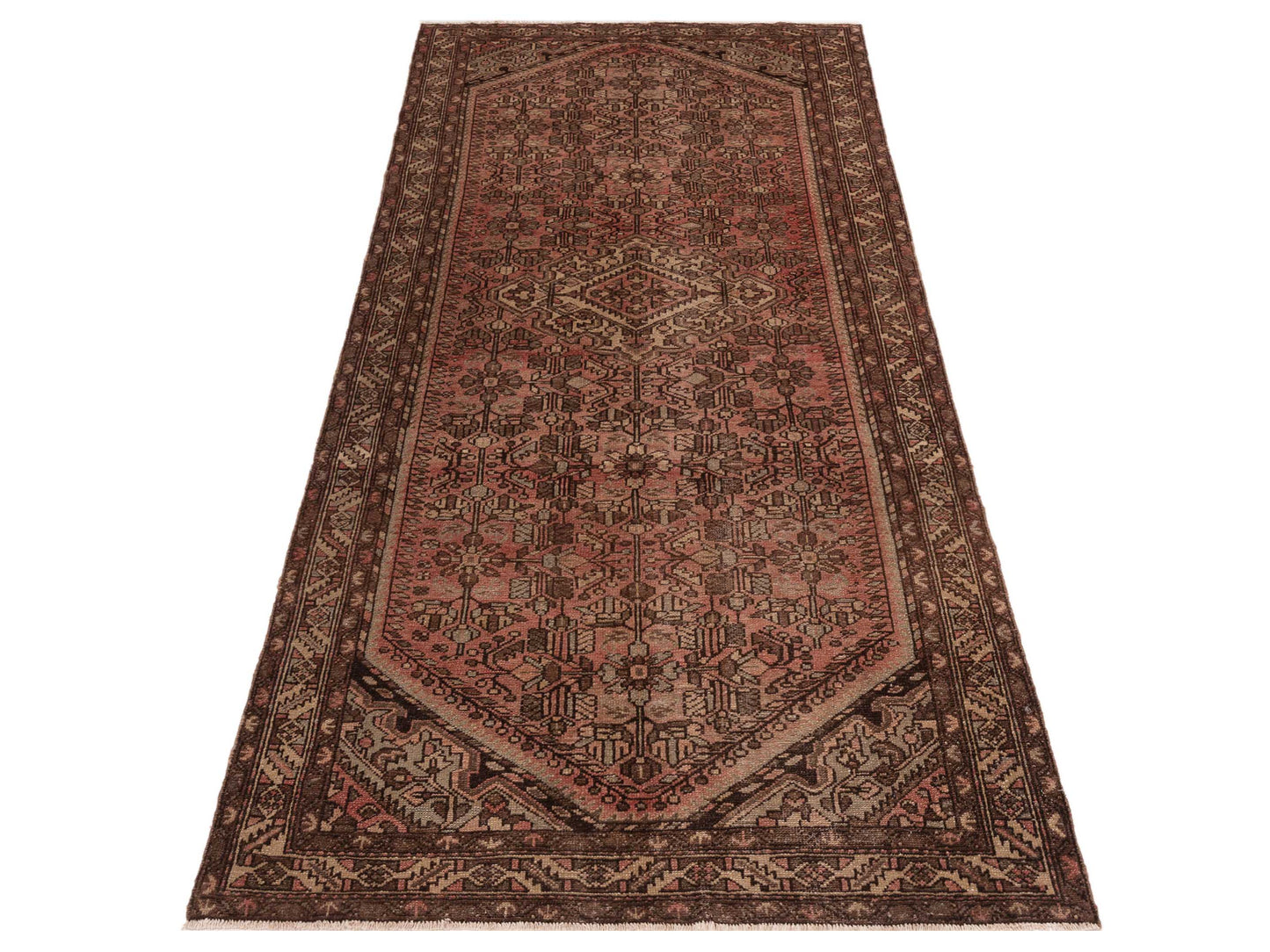Persian 147643 Pink Brown 4.9x10.2 Hand Knotted Rug