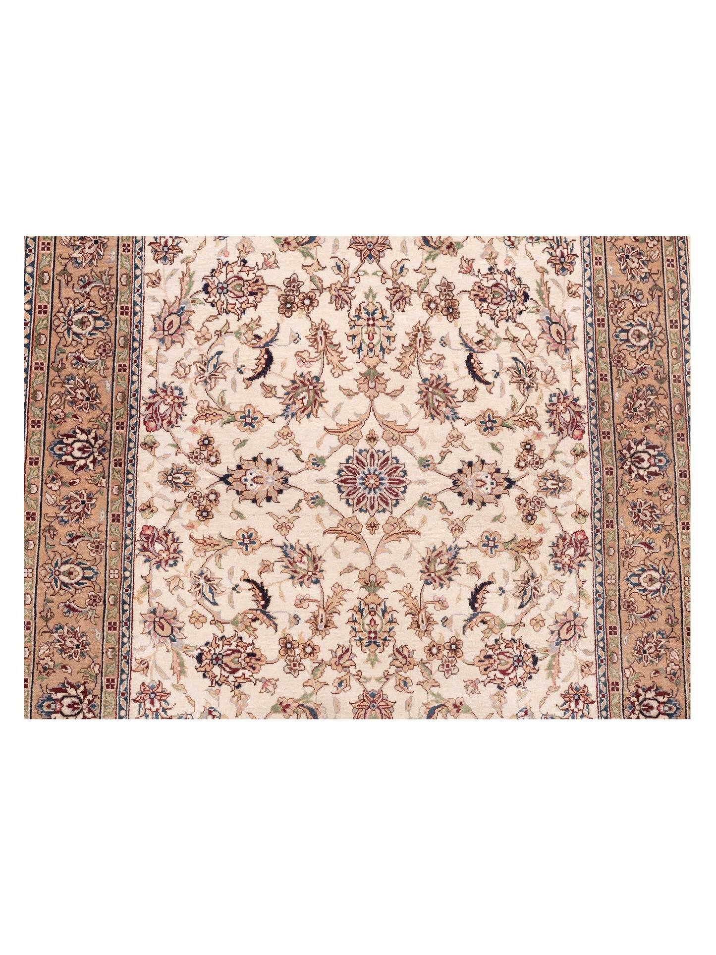 Pure Silk 111676 Ivory Camel 2.7x8.3 Hand Knotted Rug