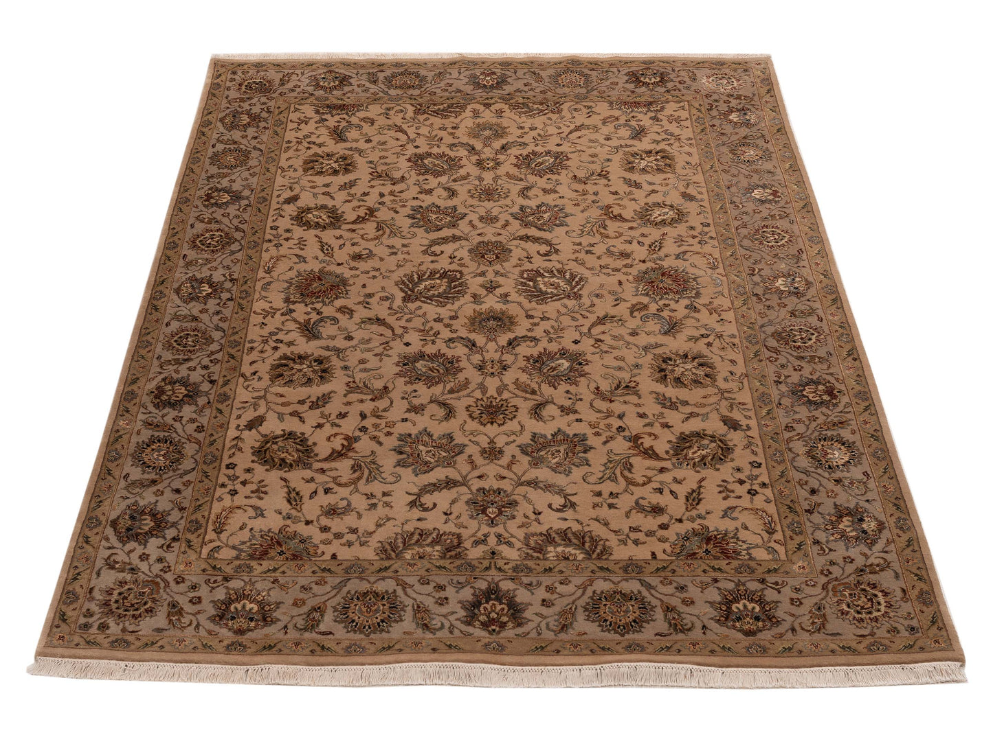 Imperial Silk 153365 Cream Brown 6.1x9 Hand Knotted Rug